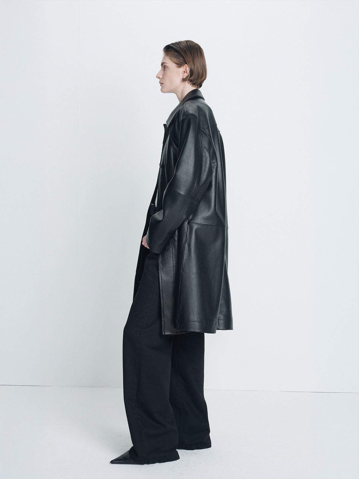 Tonywack - Half Leather Coat (Black) product image 2 | TRAB K-Fashion Australia