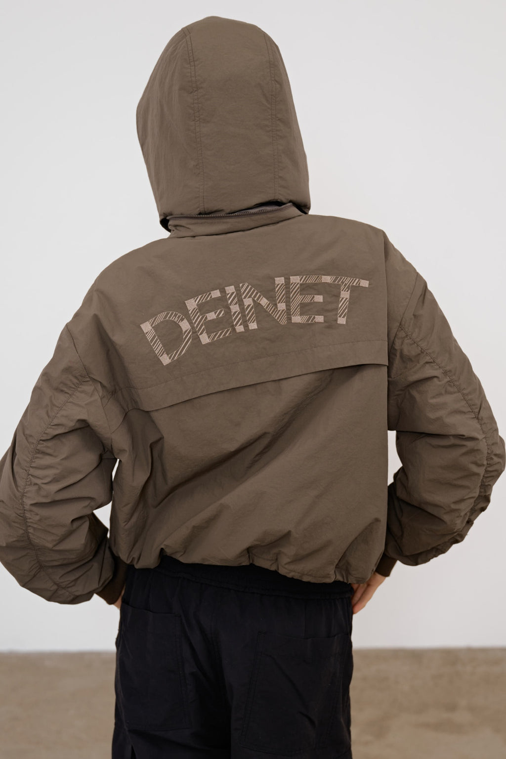 Deinet - Parka Ring Hooded Cropped Jumper (Khaki) product image 8 | TRAB K-Fashion Australia
