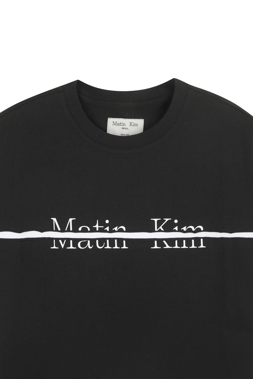 Matin Kim - [Pre-Order – Ships June 24] Matin Kim Logo Cutted Layered Top (Black) product image 3 | TRAB K-Fashion Australia