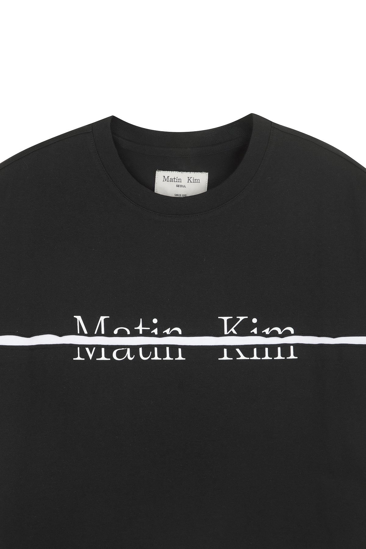 Matin Kim - [Pre-Order – Ships June 24] Matin Kim Logo Cutted Layered Top (Black) product image 3 | TRAB K-Fashion Australia