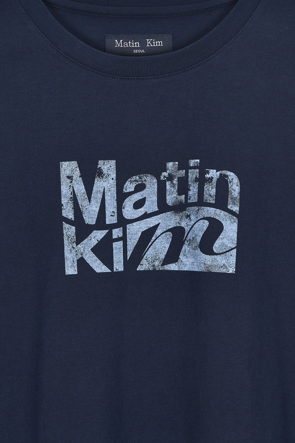 Matin Kim - Wavy Logo Graphic Top (Navy) product image 4 | TRAB K-Fashion Australia