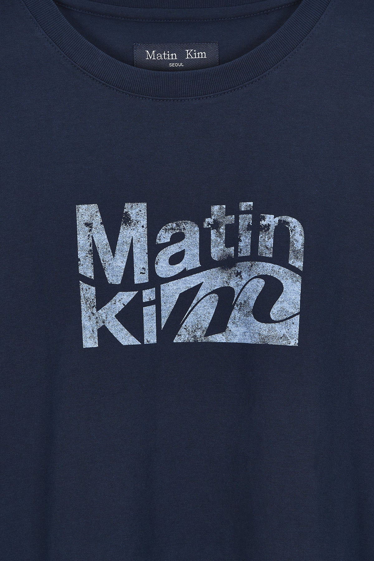 Matin Kim - Wavy Logo Graphic Top (Navy) product image 4 | TRAB K-Fashion Australia