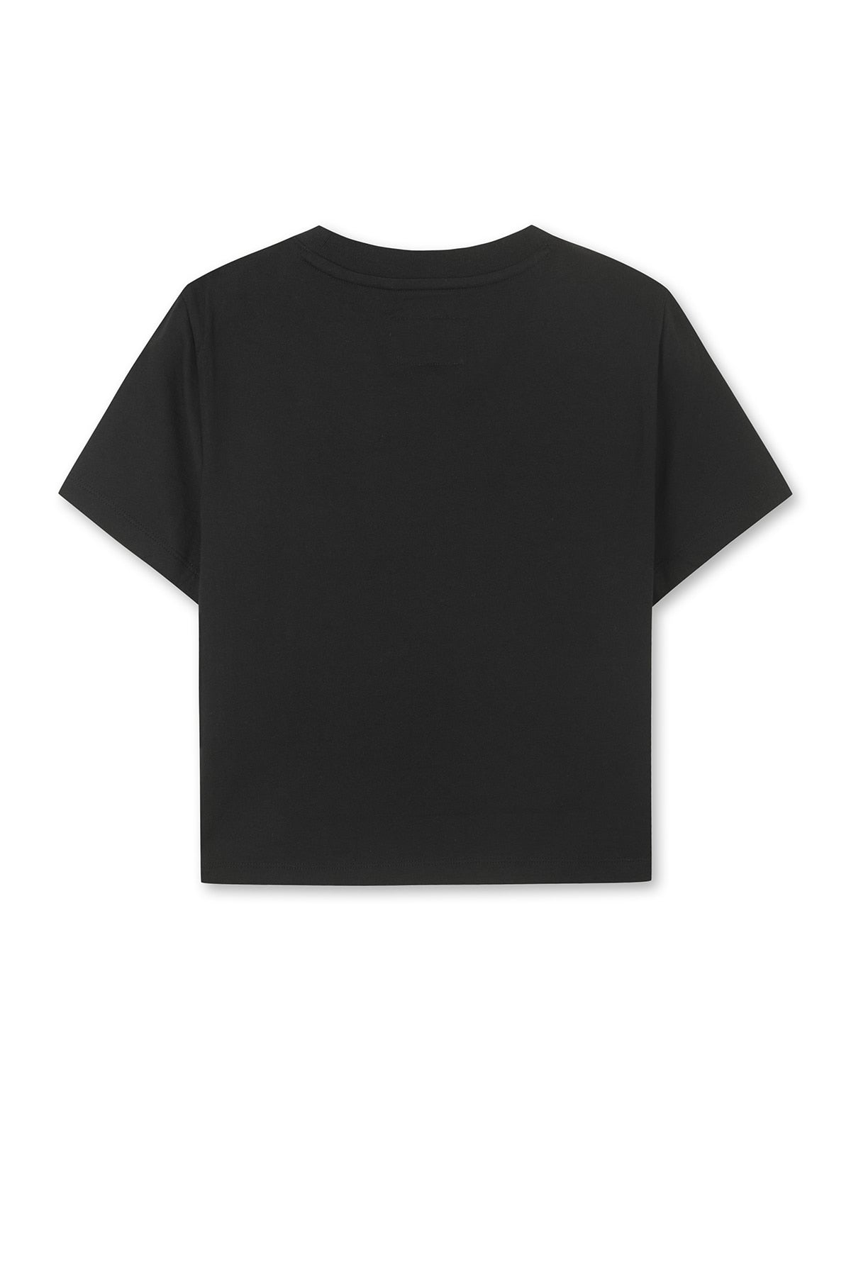 Matin Kim - [Pre-Order – Ships June 24] Matin Kim Logo Cutted Crop Top (Black) product image 5 | TRAB K-Fashion Australia