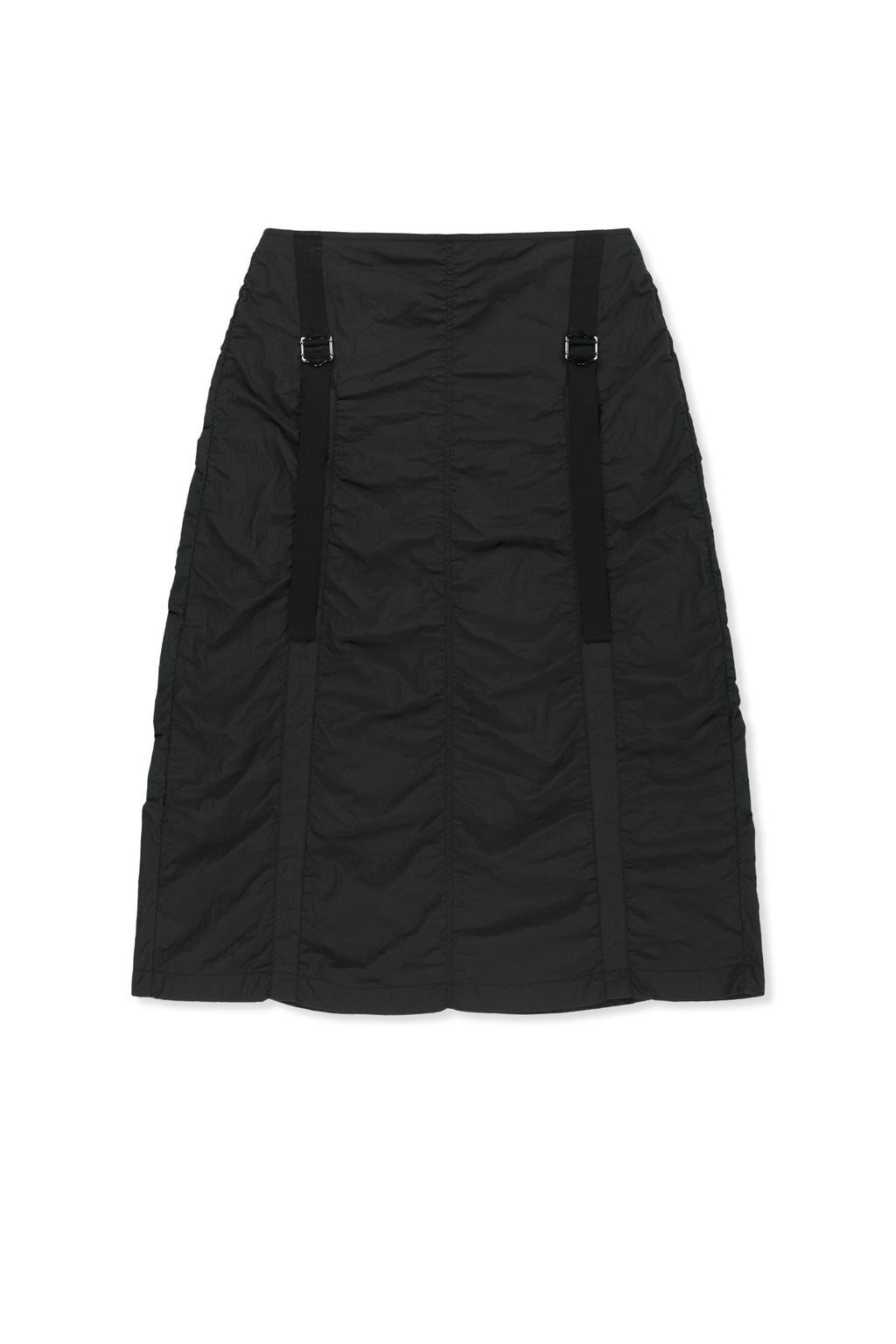 Matin Kim - Nylon Shirring Midi Skirt (Black) product image 1 | TRAB K-Fashion Australia