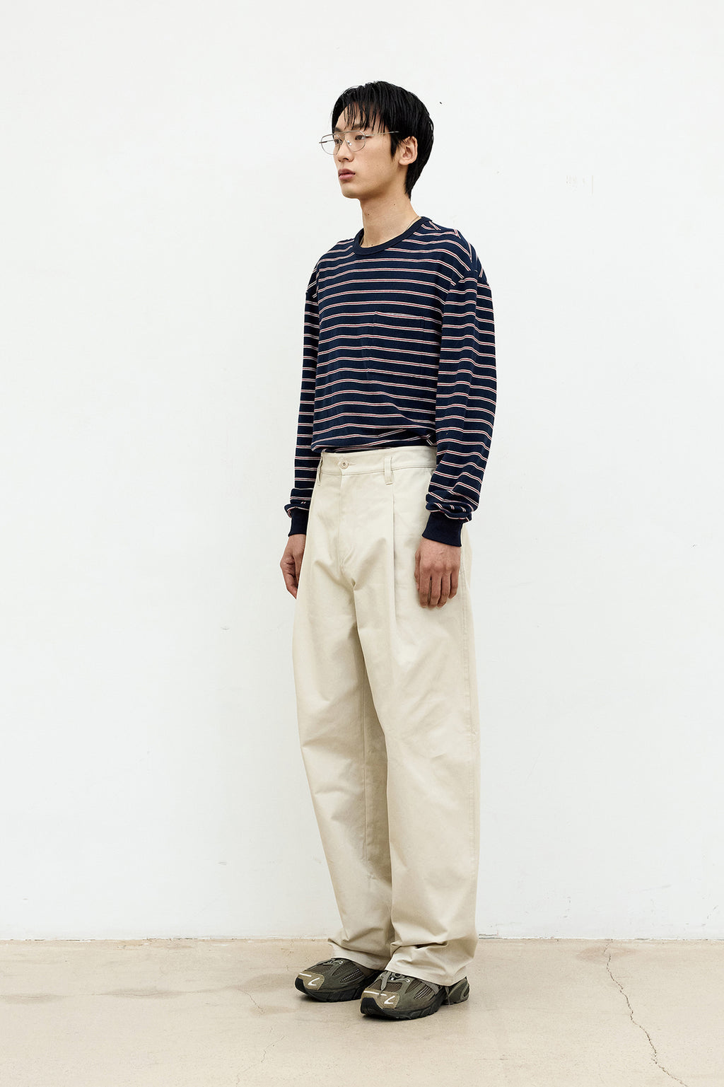 Coor - Pocket Point Multi-Pin Stripe Long Sleeve (Dark Navy) product image 3 | TRAB K-Fashion Australia