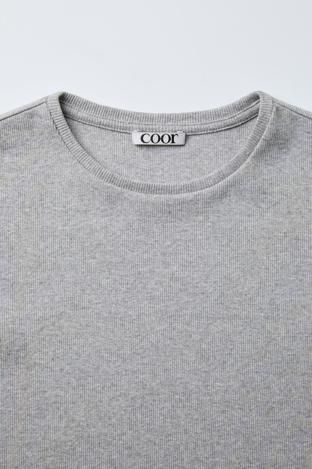 Coor - Ribbed Crop T-Shirt (Melange Gray) product image 5 | TRAB K-Fashion Australia