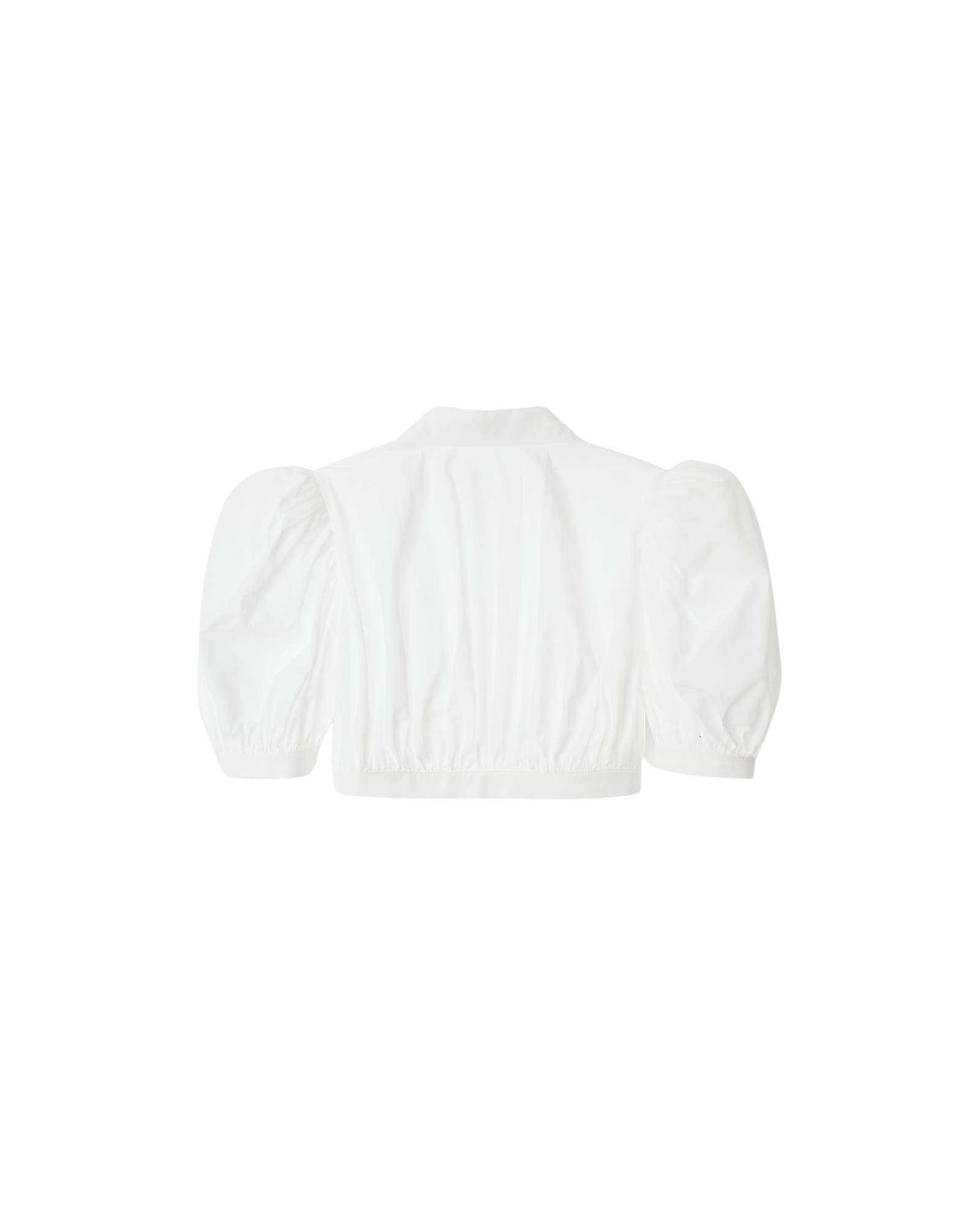 Kimhe Kim - Puff Short Sleeve Cropped Cotton Blouse (White) product image 4 | TRAB K-Fashion Australia