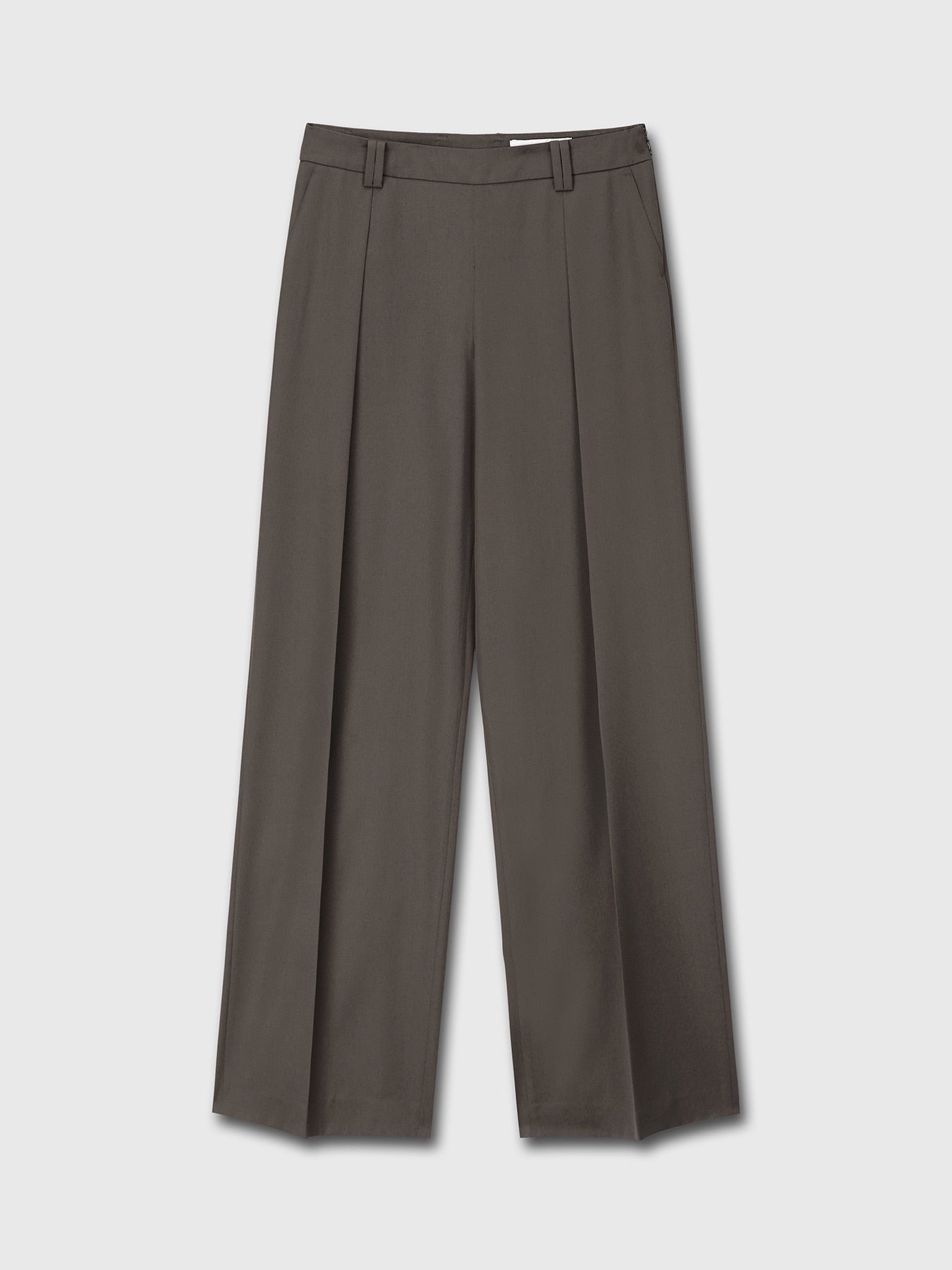 Tonywack - Wool Wide-Leg Pleated Trousers (Khaki Dark Brown) product image 8 | TRAB K-Fashion Australia