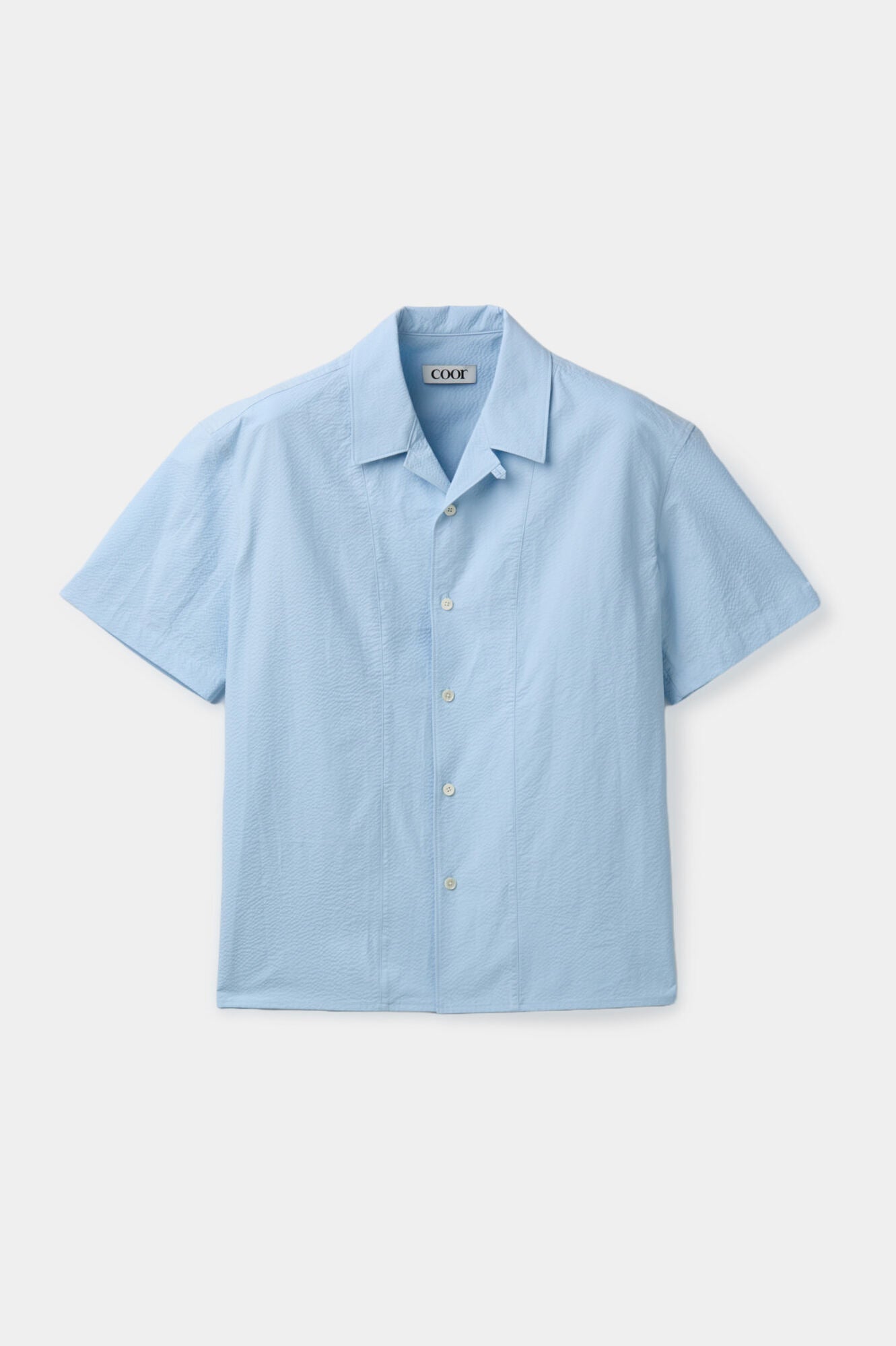 Coor - Panel Line Camp Collar Half Shirt (Sky Blue) product image 1 | TRAB K-Fashion Australia