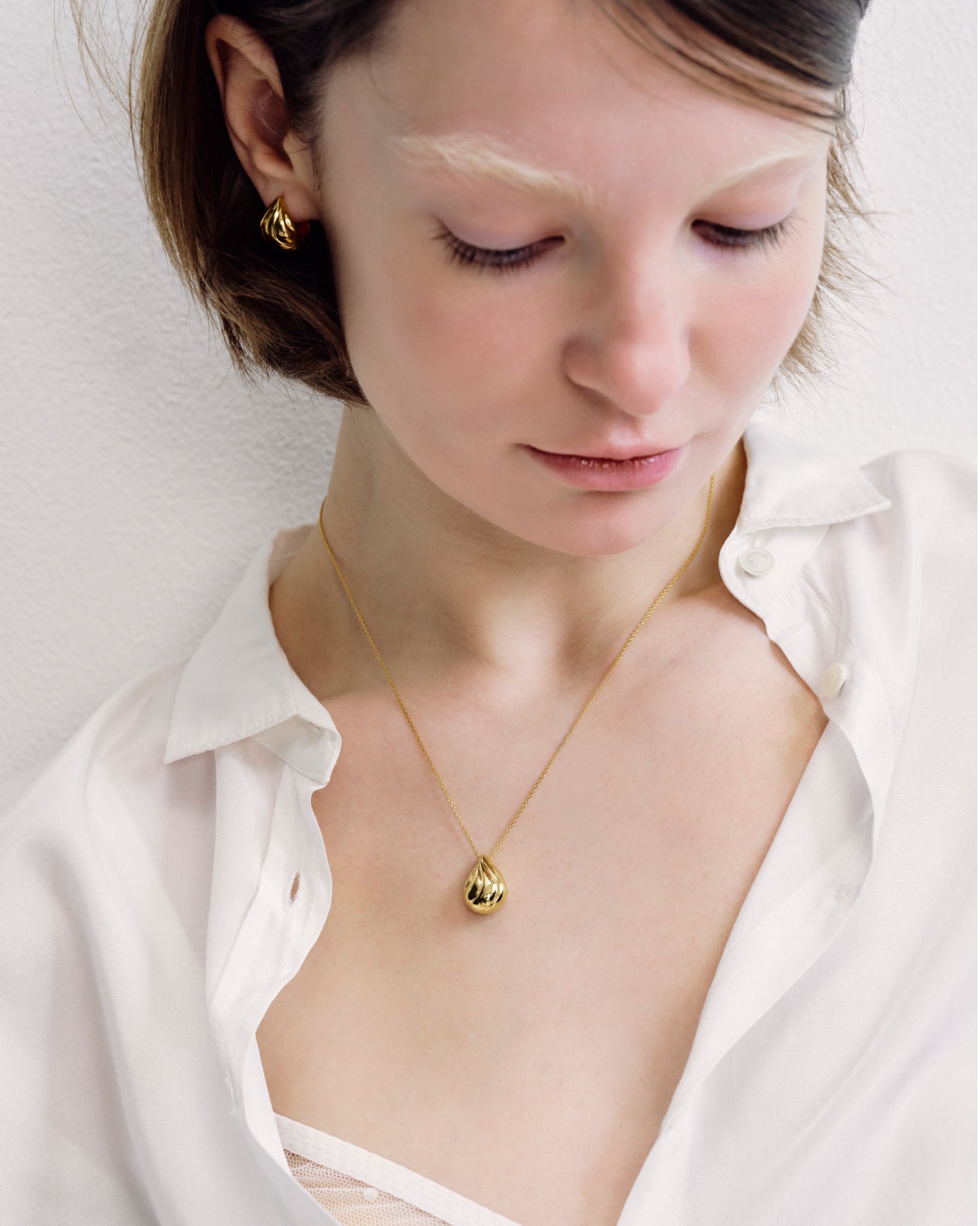 Numbering - Wavy Teardrop Pendant Necklace #7767 product image 1 | TRAB K-Fashion Australia