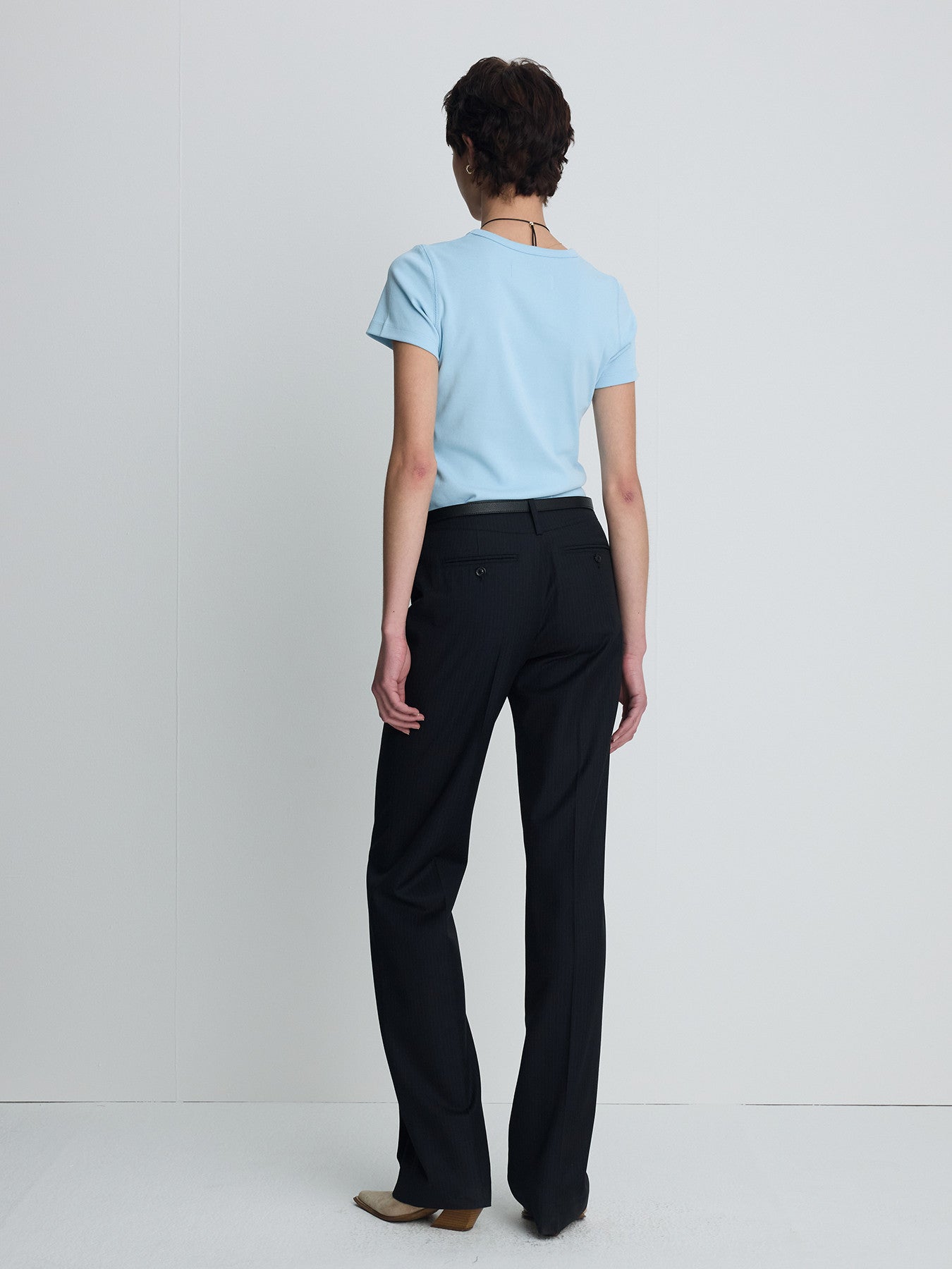 Tonywack - Ribbed Half Sleeve T-Shirts (Light Blue) product image 5 | TRAB K-Fashion Australia