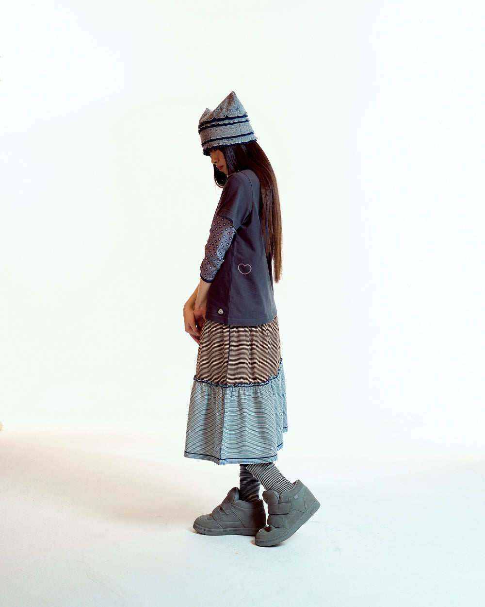 Coyseio - Colored Stripe Midi Skirt (Purple) product image 8 | TRAB K-Fashion Australia