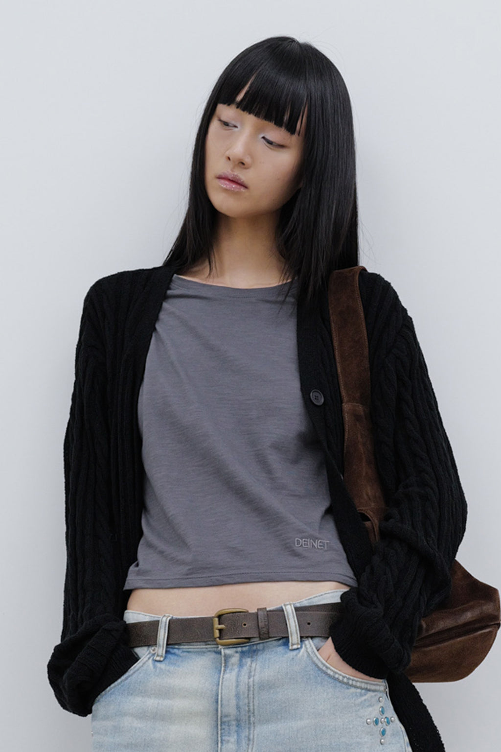 Deinet - Deinet Cable Cardigan (Black) product image 8 | TRAB K-Fashion Australia