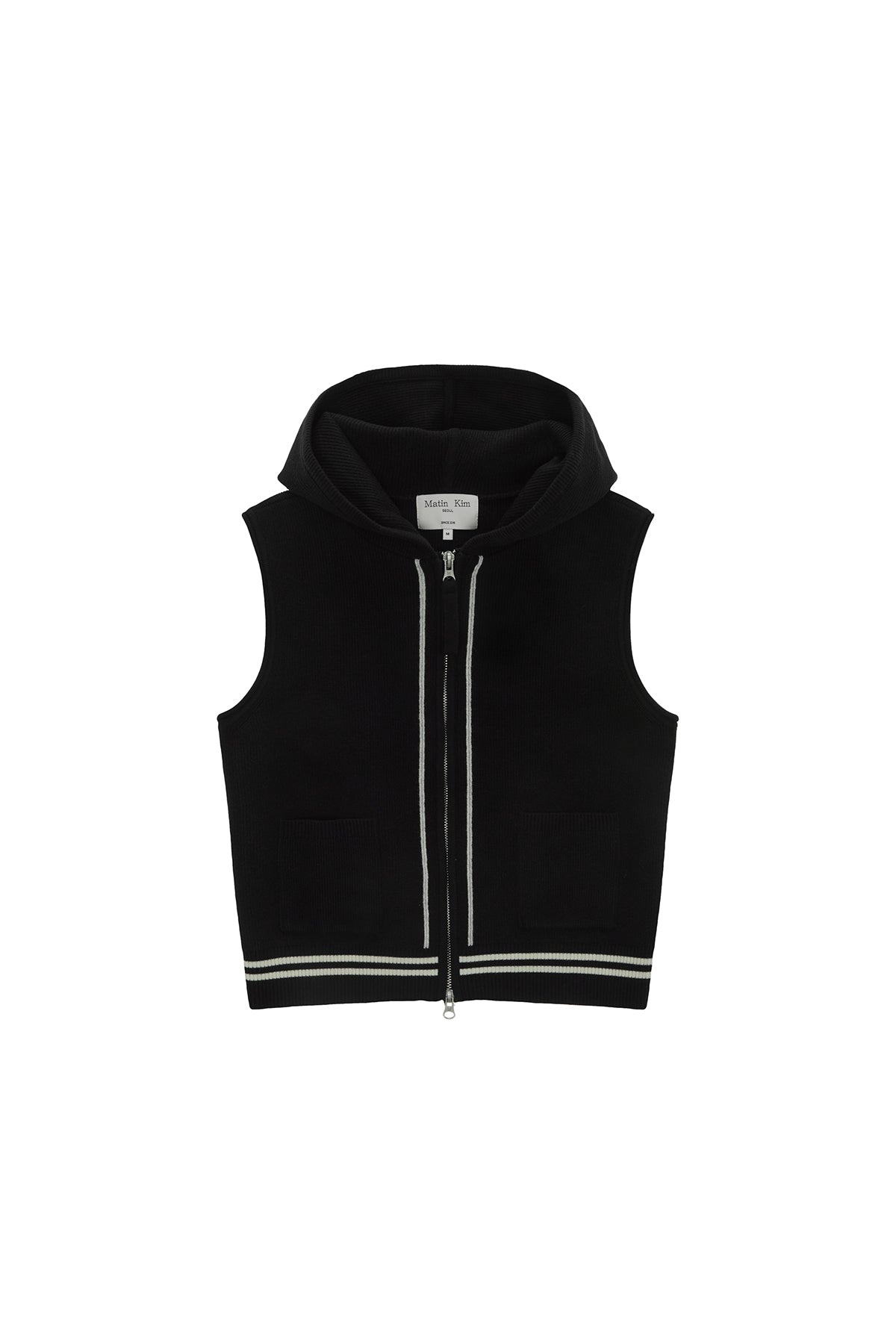 Matin Kim - Hoody Logo Knit Vest (Black) product image 12 | TRAB K-Fashion Australia