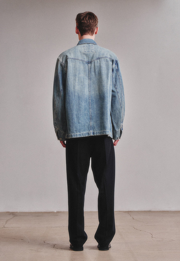 Art if acts - Denim Western Coverall Jacket (Light Indigo) product image 3 | TRAB K-Fashion Australia