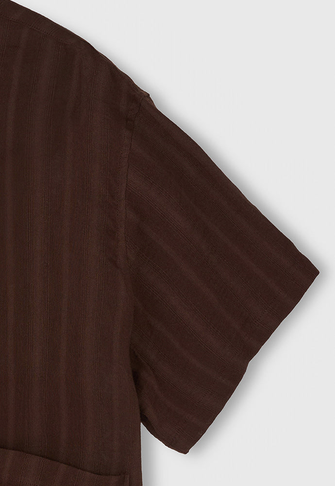Tonywack - Cotton Linen Textured Stripe Shirt (Brown) product image 12 | TRAB K-Fashion Australia
