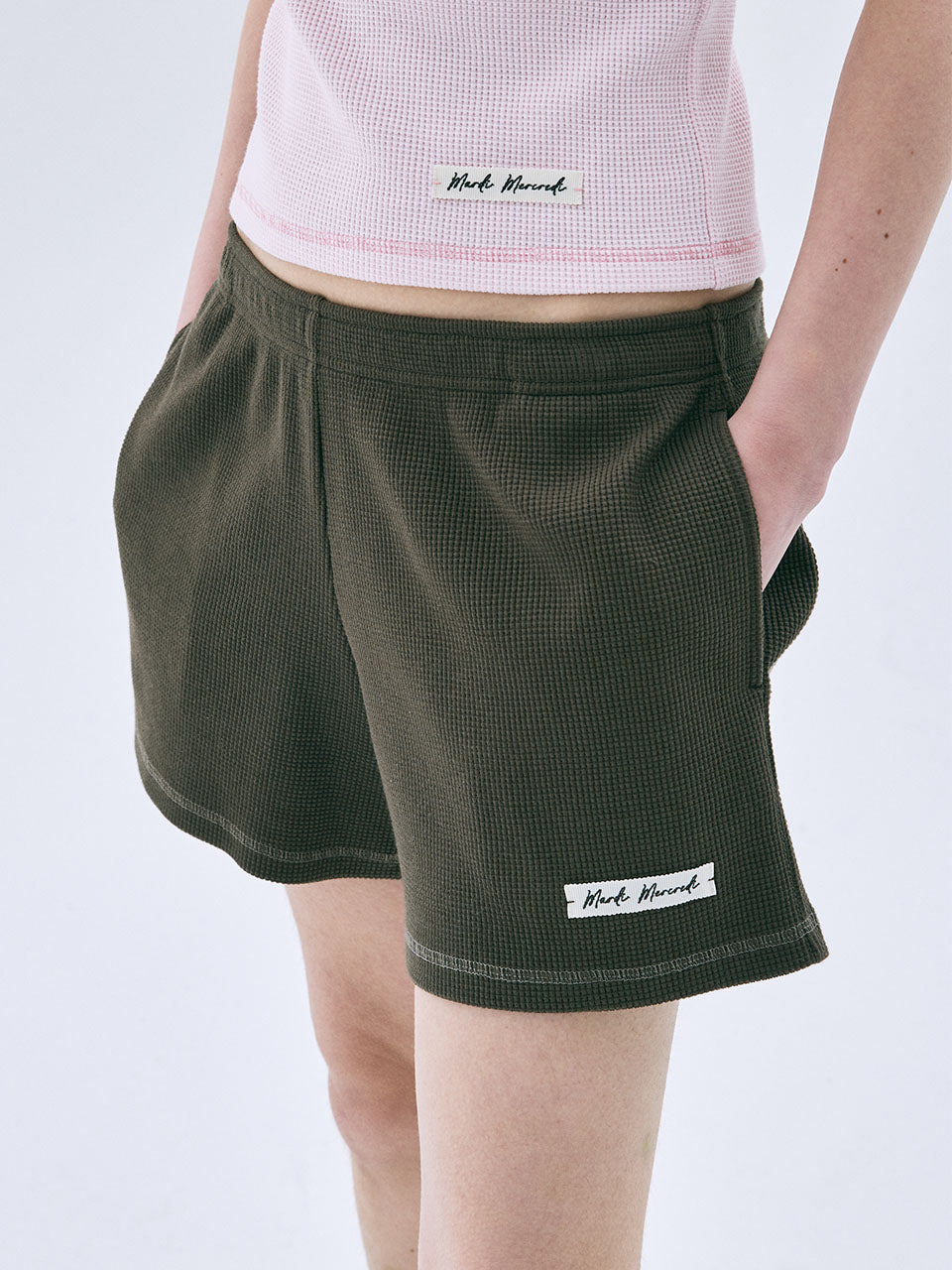 Mardi Mercredi - Waffle Shorts Essential (Brown) product image 1 | TRAB K-Fashion Australia