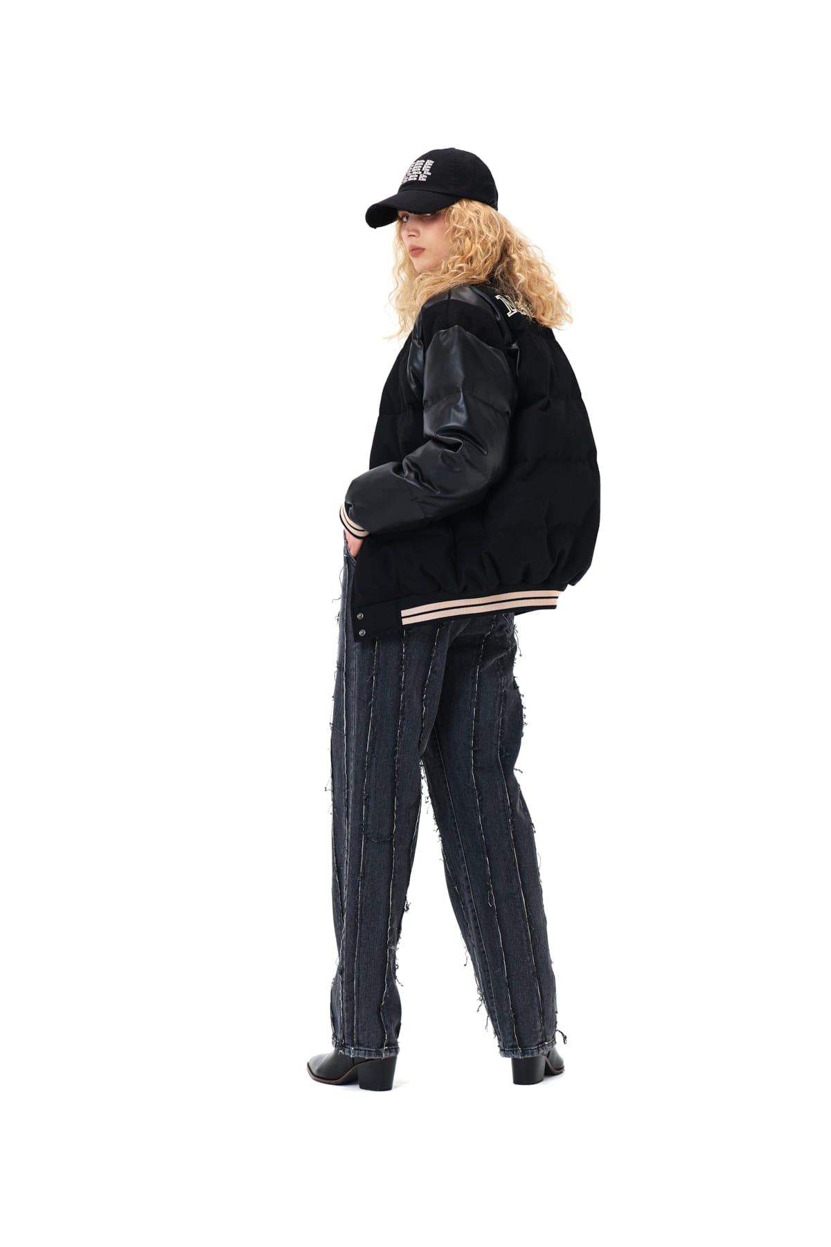 Matin Kim - Varsity Down Jacket (Black) product image 9 | TRAB K-Fashion Australia