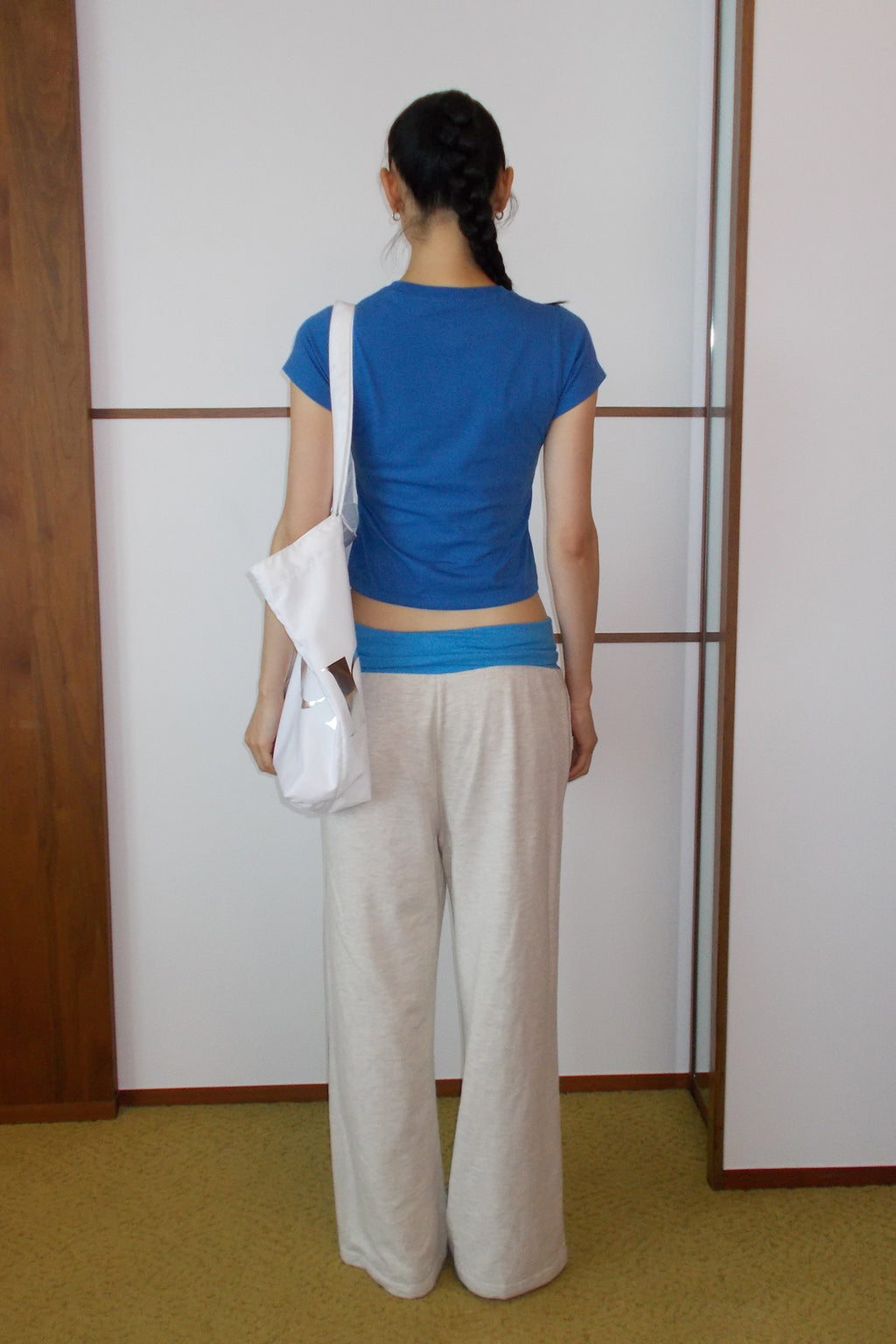 Deinet - Rose Typo Graphic T-Shirt (Blue) product image 5 | TRAB K-Fashion Australia