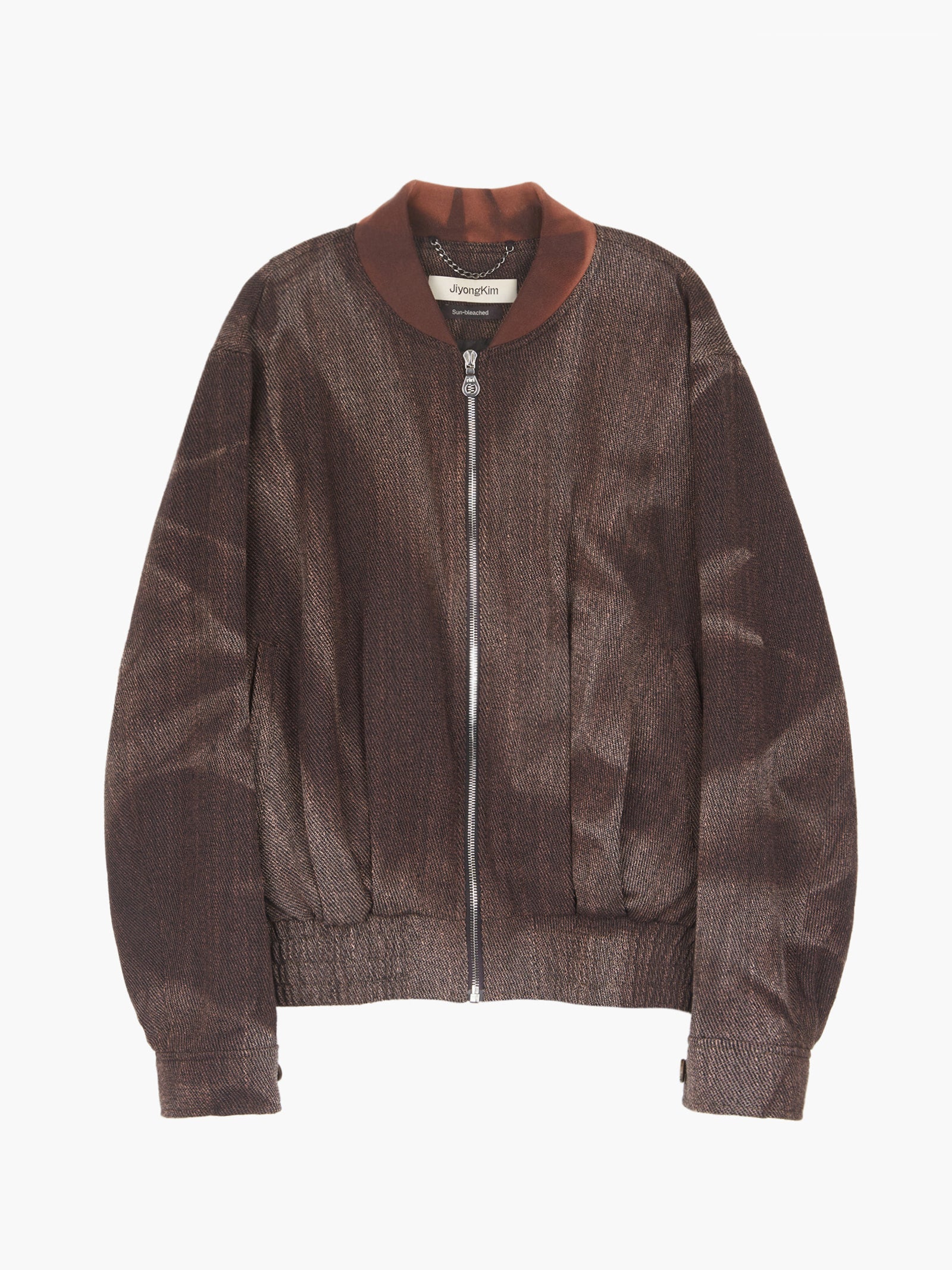 Jiyong Kim - Sun-Bleached Pleated Bomber (Brown) product image 9 | TRAB K-Fashion Australia