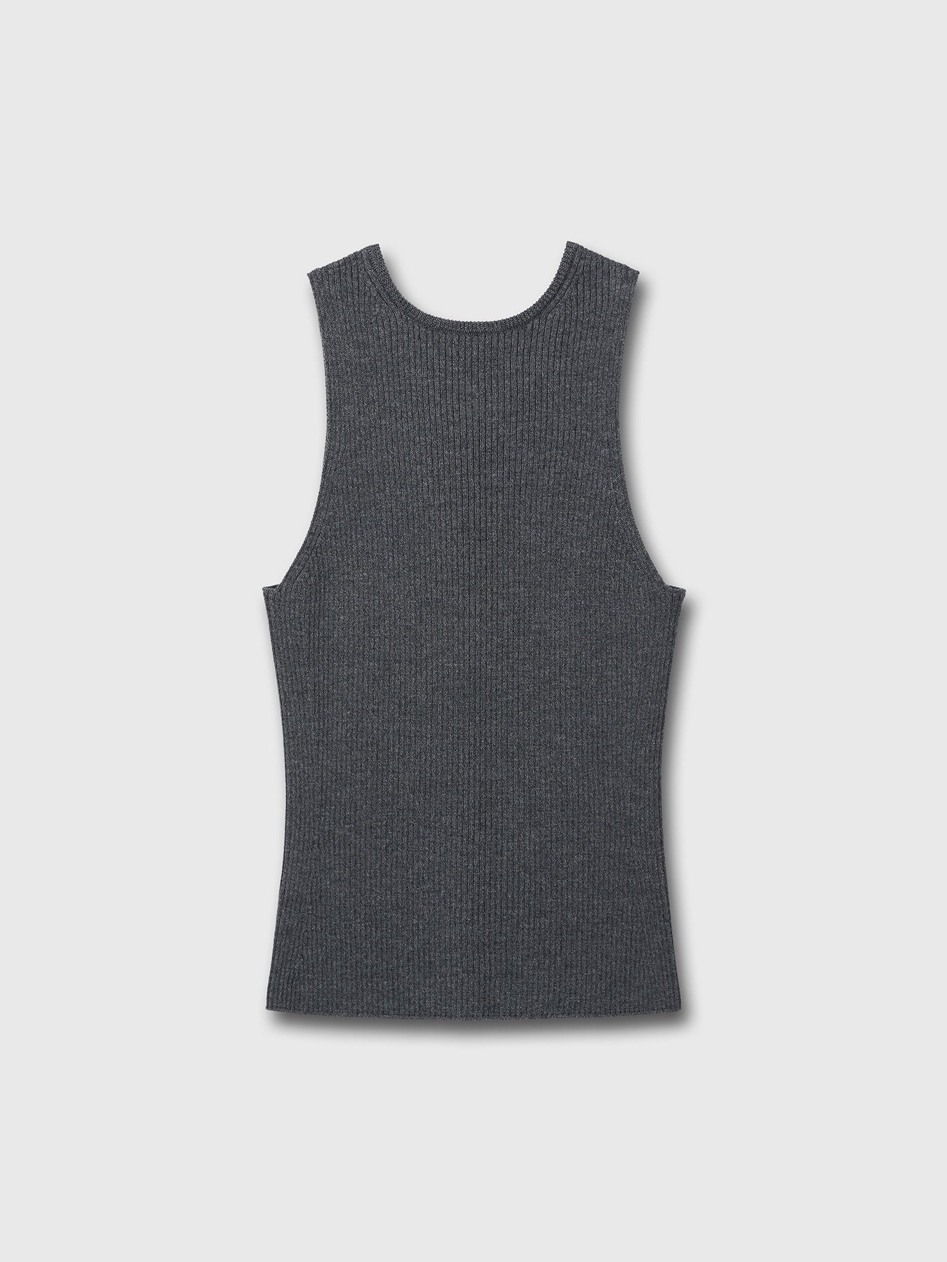 Tonywack - Button Ribbed Sleeveless Cardigan (Charcoal) product image 8 | TRAB K-Fashion Australia