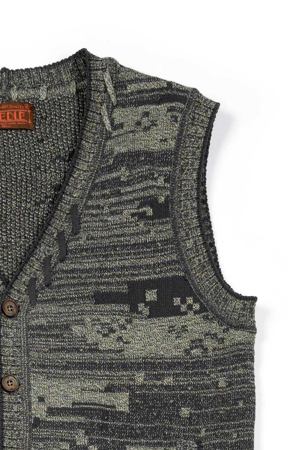 Ioedle - Mosaic Urban Knit Vest Cardigan (Green) product image 5 | TRAB K-Fashion Australia