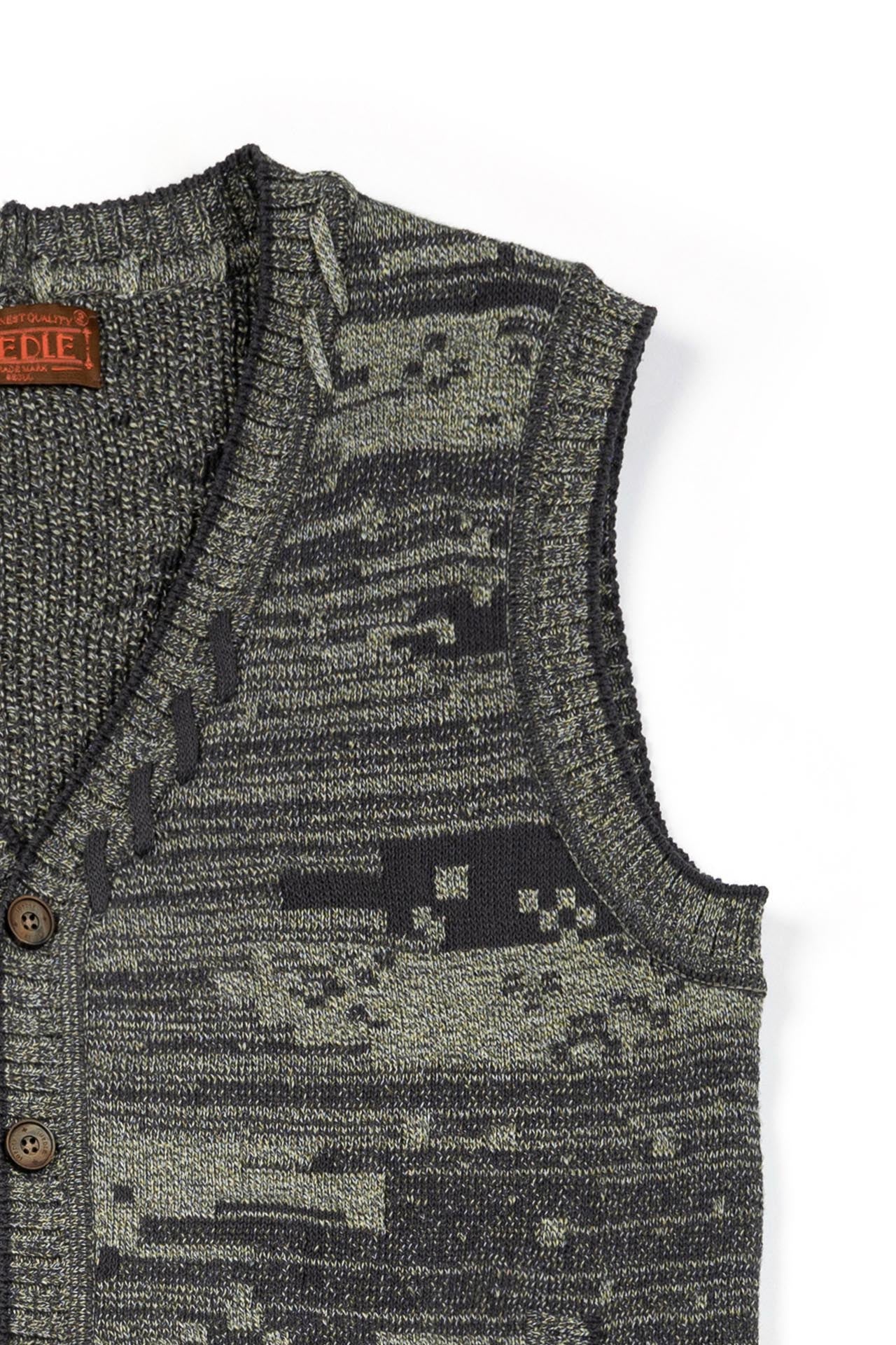 Ioedle - Mosaic Urban Knit Vest Cardigan (Green) product image 5 | TRAB K-Fashion Australia