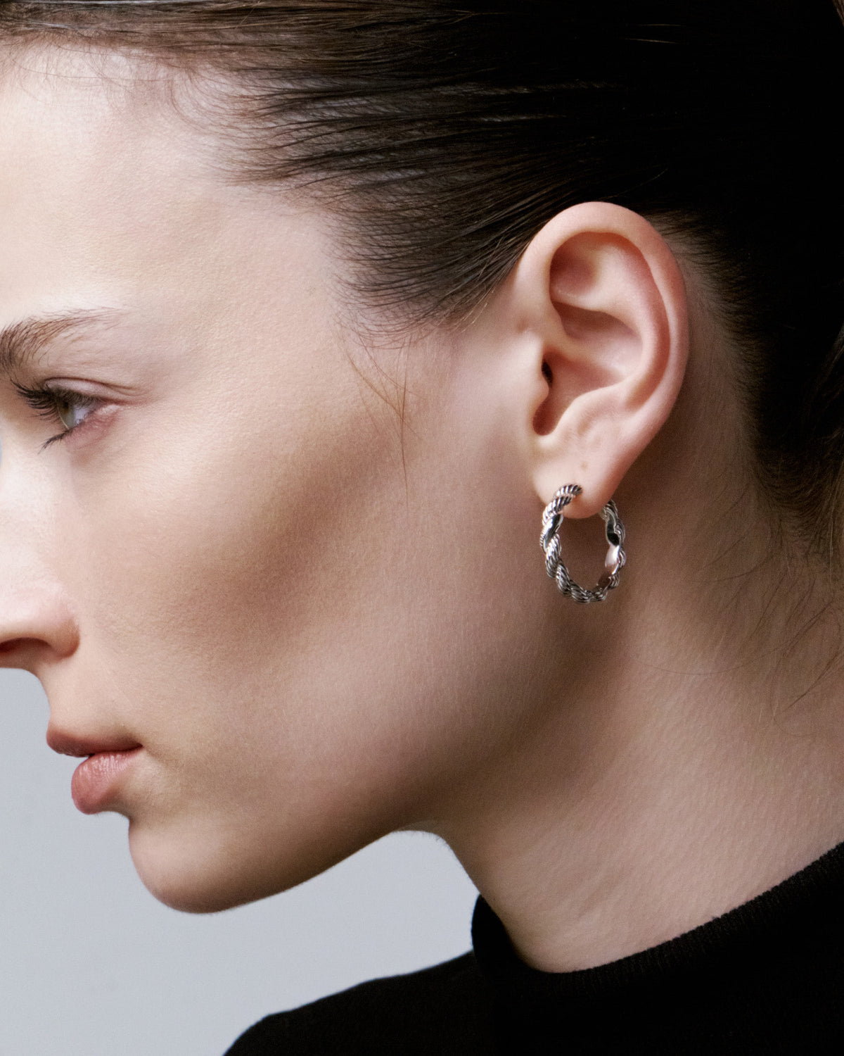 Numbering - Rope Texture Hoop Earrings #6104 product image 1 | TRAB K-Fashion Australia
