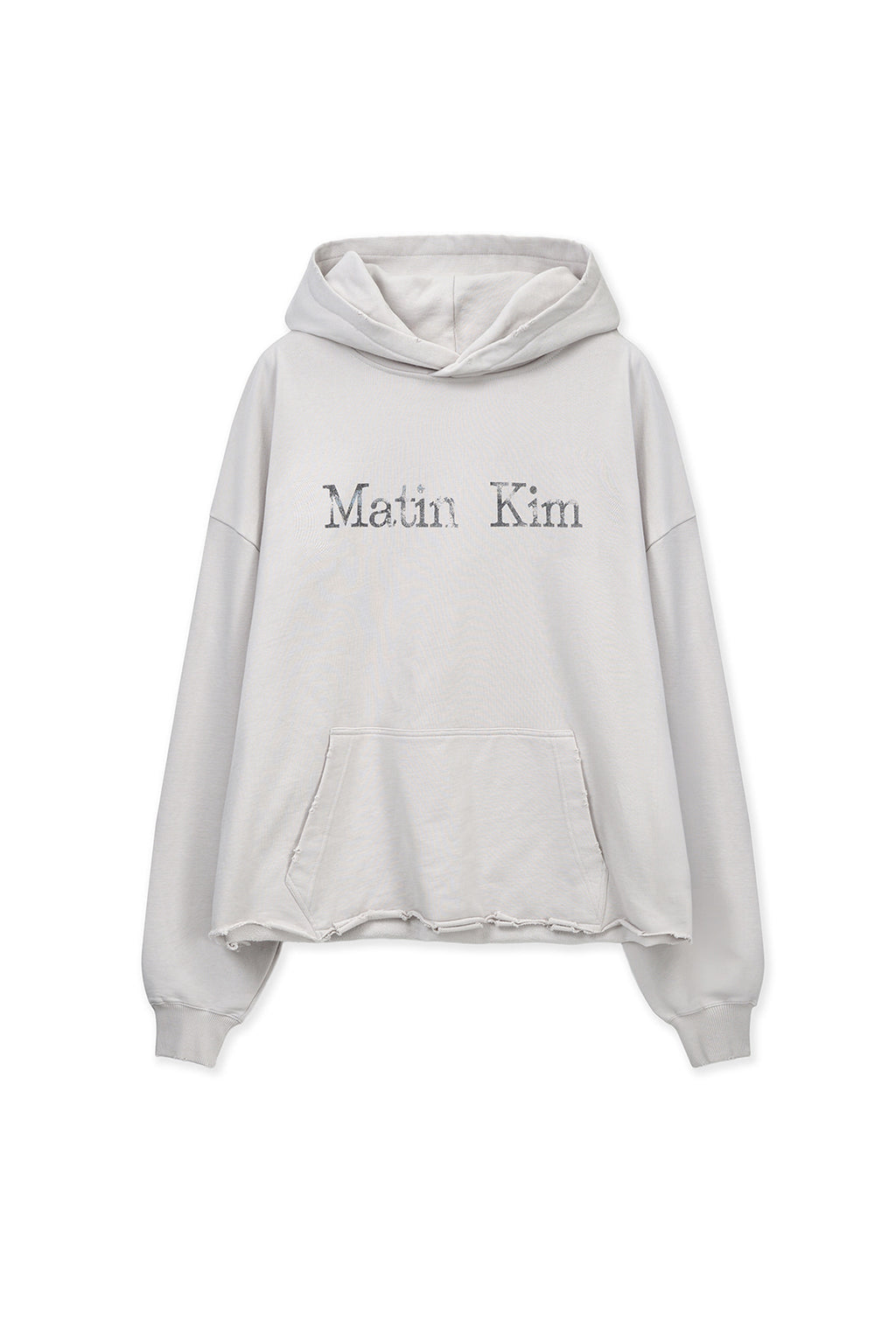 Matin Kim - Raw Edge Hem Sweat Hoody (Light Beige) product image 1 | TRAB K-Fashion Australia