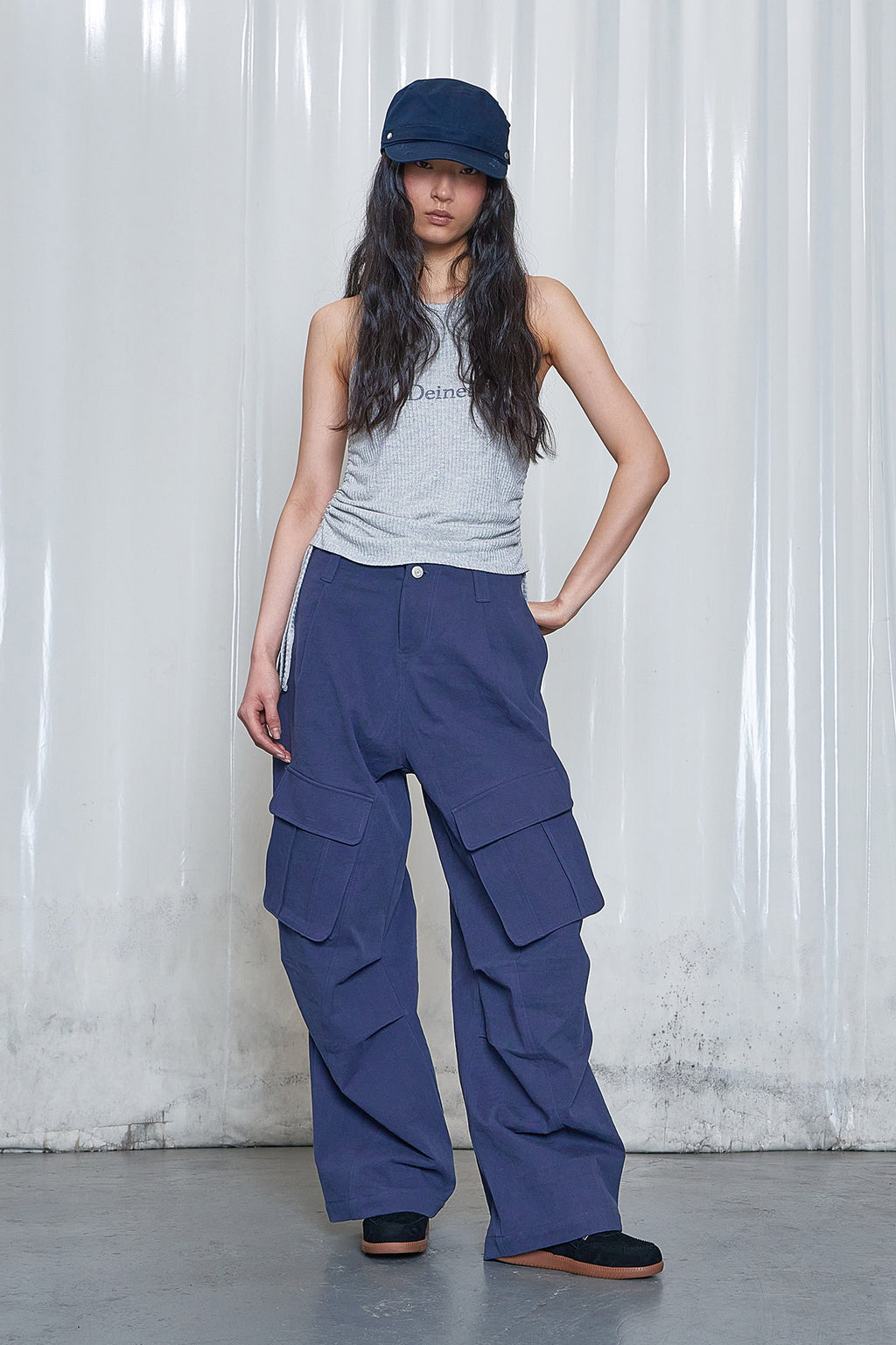 Deinet - Logo Shirring Sleeveless (Grey) product image 4 | TRAB K-Fashion Australia
