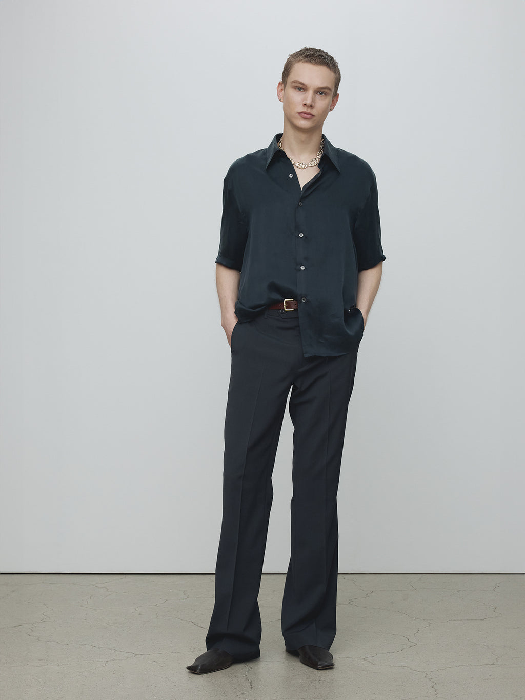 Tonywack - Fluid Cupro Shirt Japanese Fabric (Navy) product image 7 | TRAB K-Fashion Australia