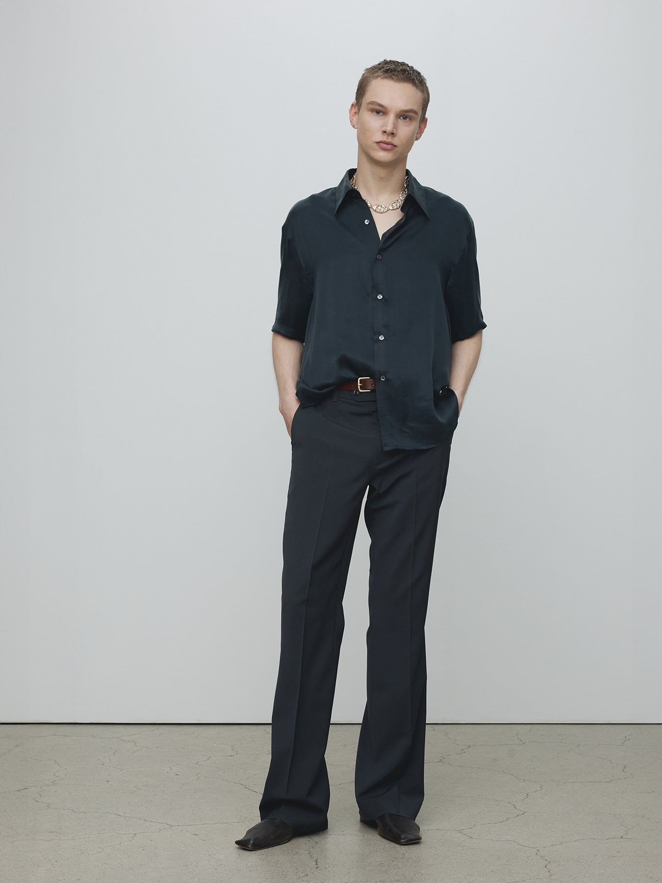 Tonywack - Fluid Cupro Shirt Japanese Fabric (Navy) product image 7 | TRAB K-Fashion Australia