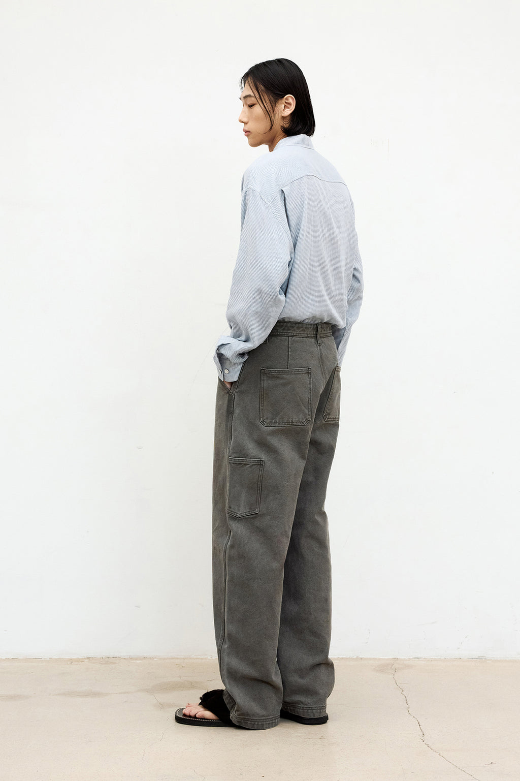 Coor - Cotton Tencel Micro Blue Check Shirt (White Check) product image 4 | TRAB K-Fashion Australia