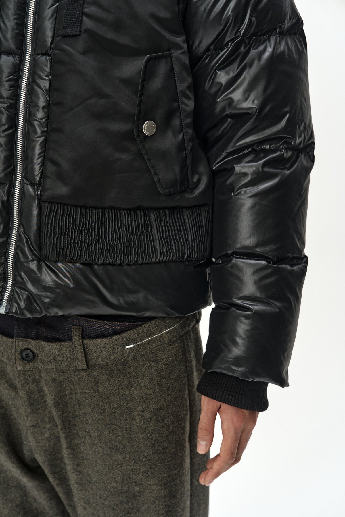 Andersson Bell - Unisex Bomber Layered Down Jacket (Black) product image 9 | TRAB K-Fashion Australia