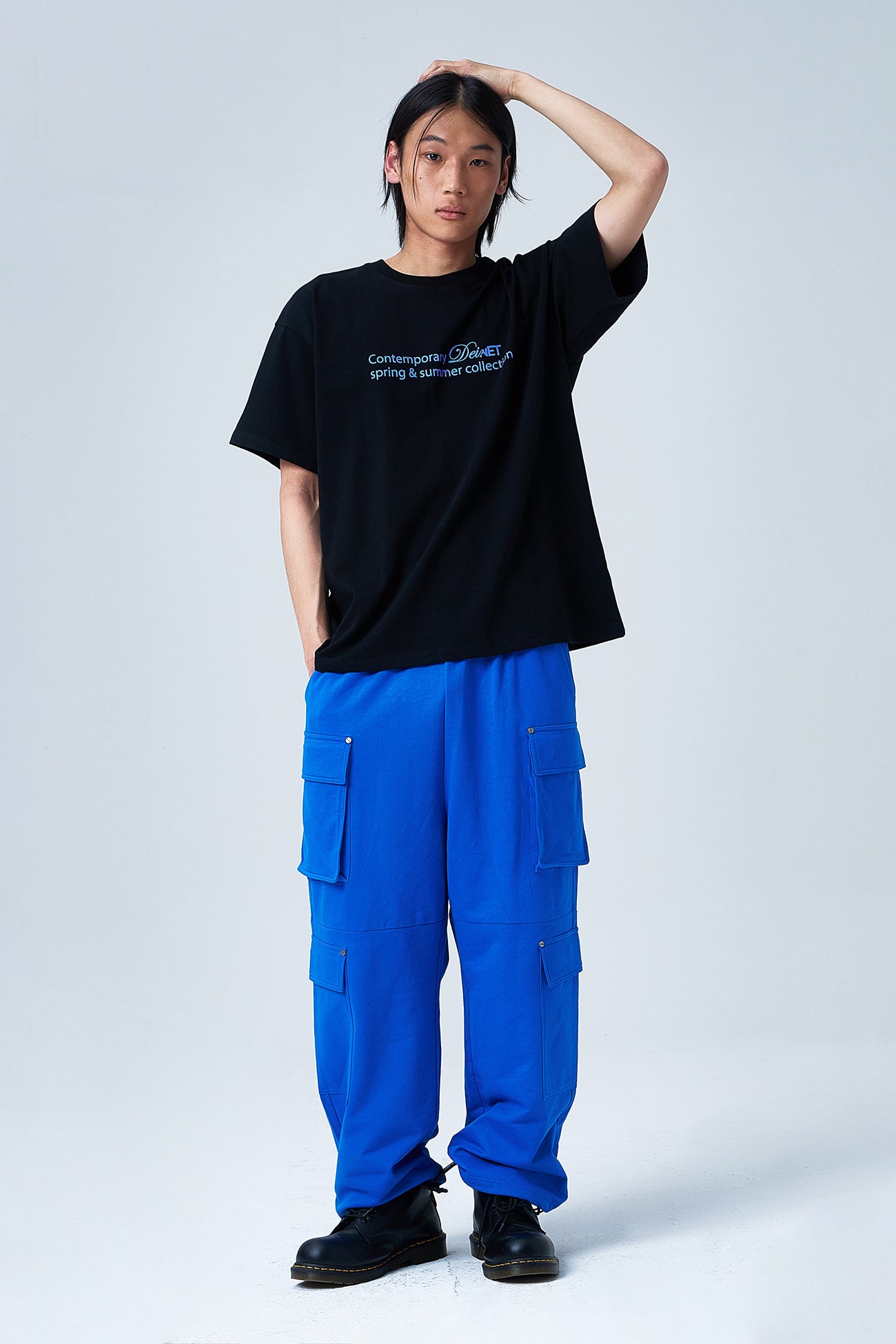 Deinet - Utility Cargo Sweat Pants (Blue) product image 5 | TRAB K-Fashion Australia