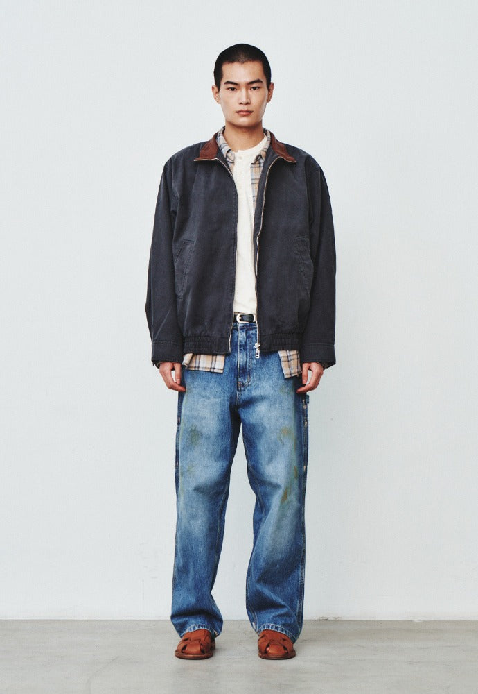 Art if acts - Washed Leather Collar Jacket (Charcoal) product image 1 | TRAB K-Fashion Australia