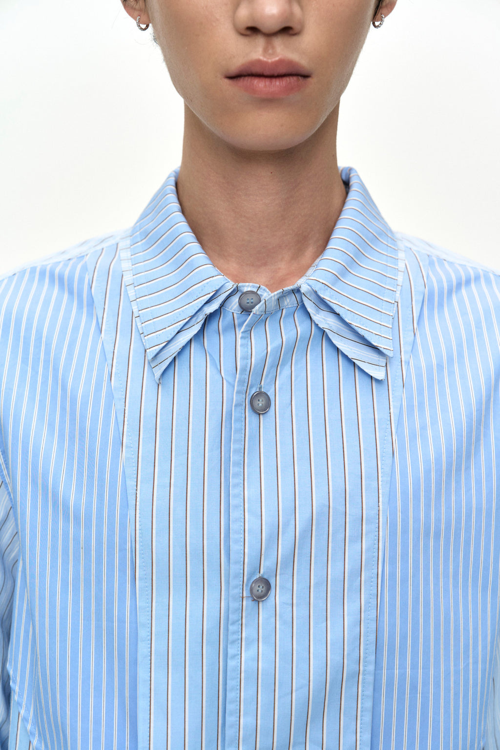 Andersson Bell - Double Layered Stripe Shirt (Blue) product image 6 | TRAB K-Fashion Australia