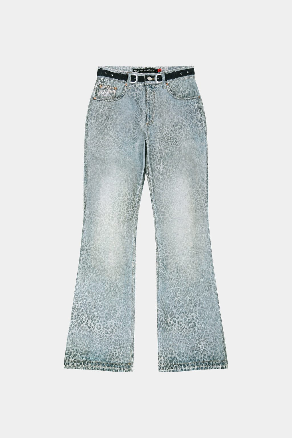 Andersson Bell - Leopard Fade Denim Printed Bootscut Jeans (Blue) product image 9 | TRAB K-Fashion Australia