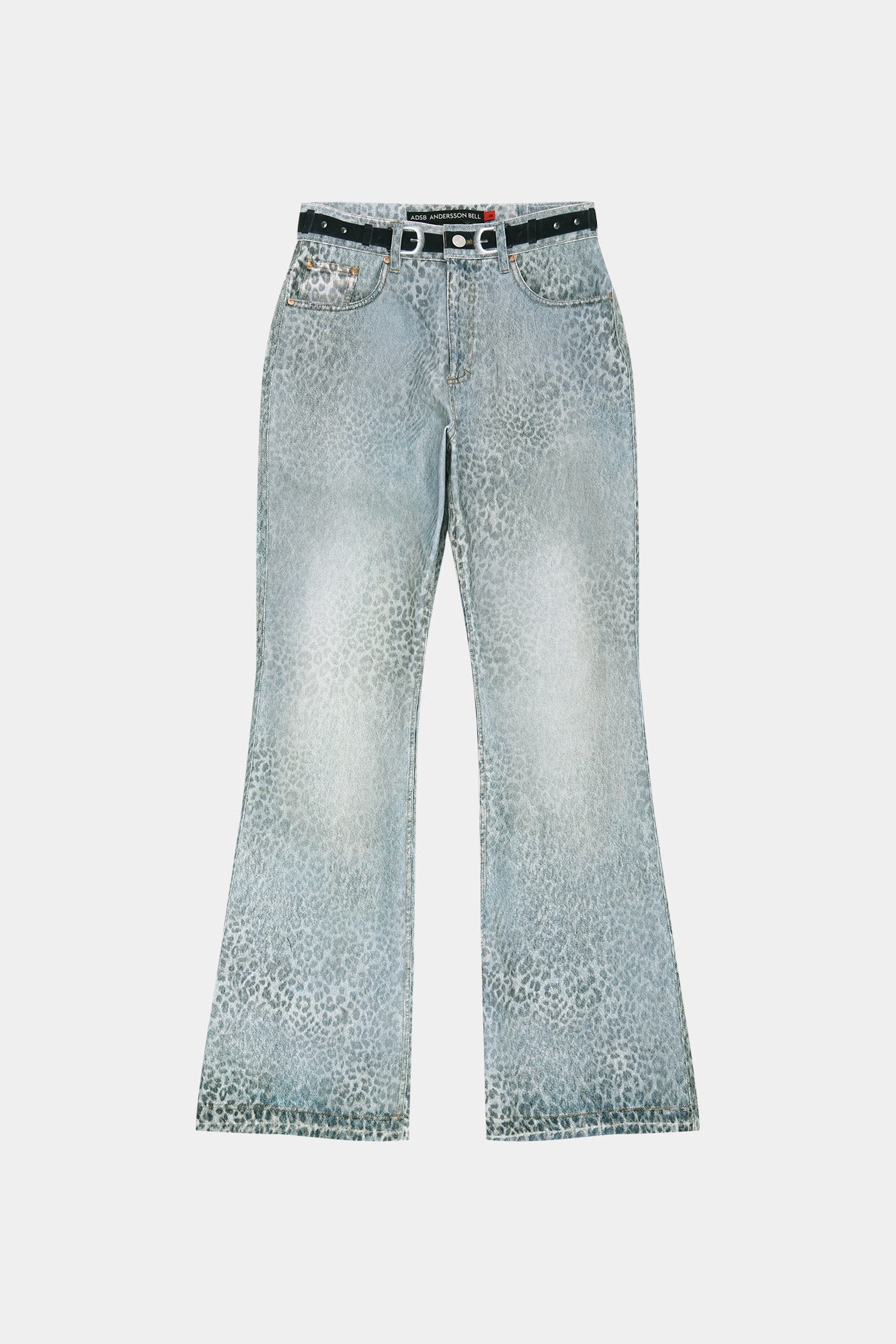 Andersson Bell - Leopard Fade Denim Printed Bootscut Jeans (Blue) product image 9 | TRAB K-Fashion Australia