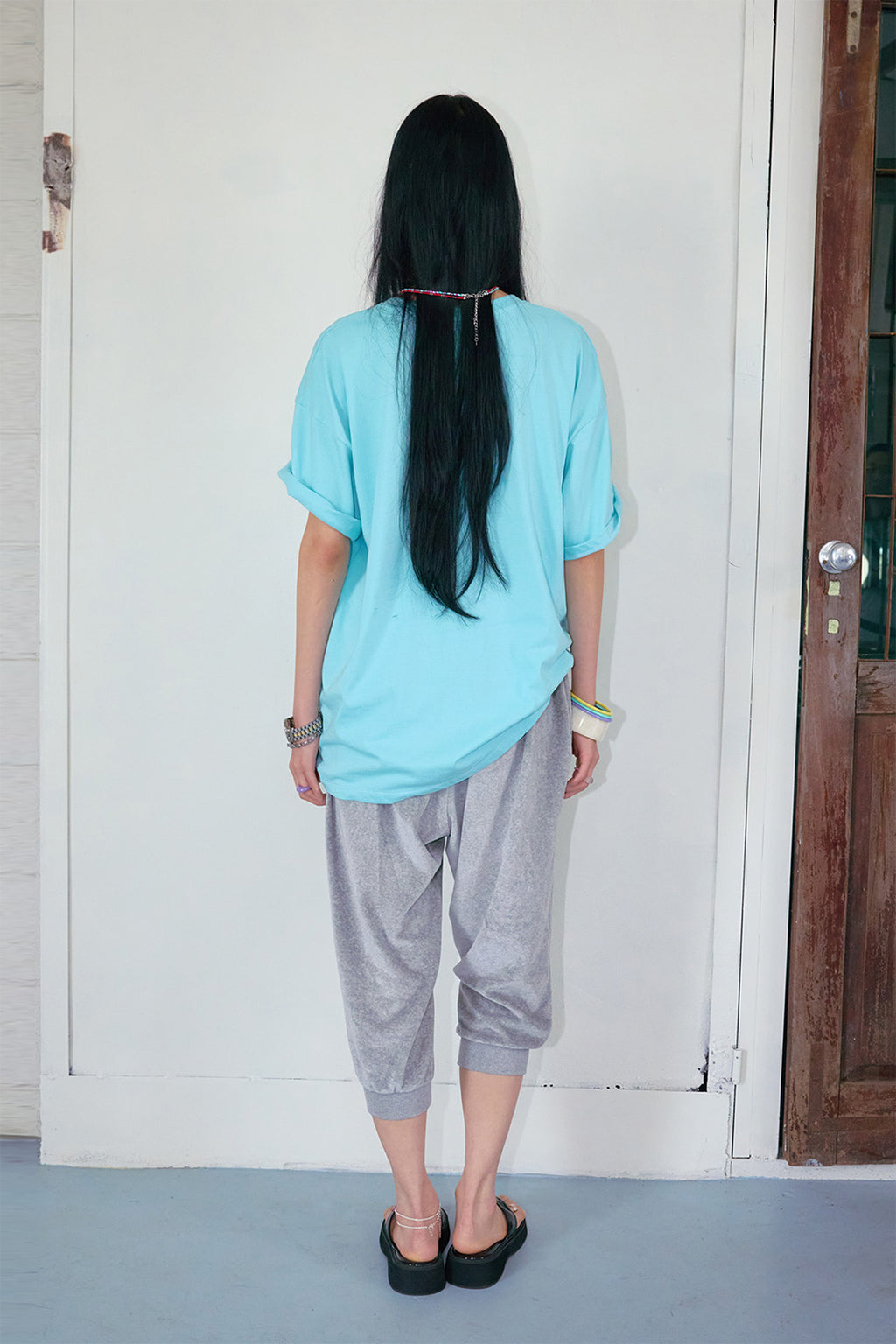 Deinet - Rose Typo Capri Jogger Pants (Melange Grey) product image 3 | TRAB K-Fashion Australia