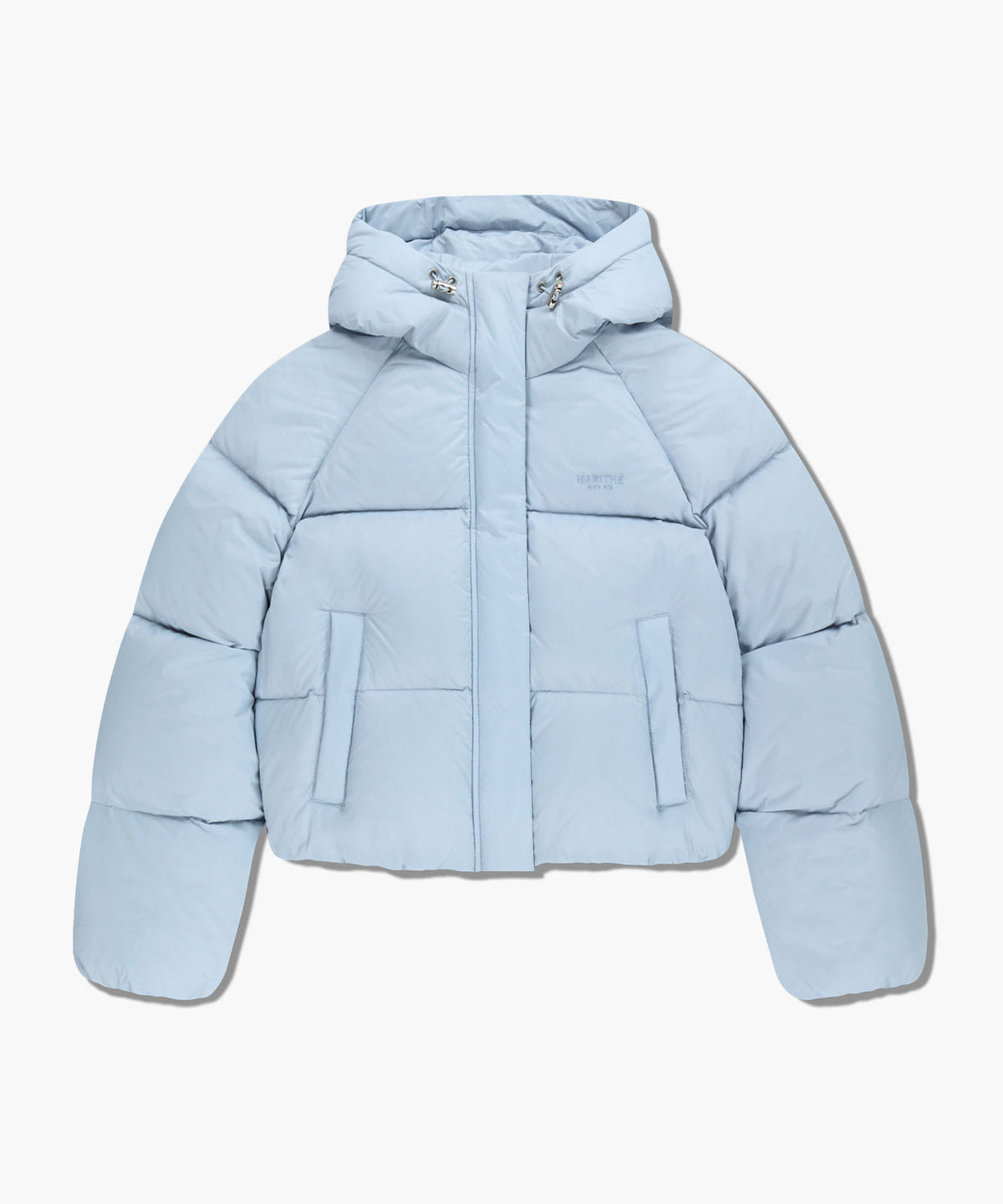 Marithe & Francois Girbaud - Regular Logo Hooded Crop Down Jacket (Light Blue) product image 5 | TRAB K-Fashion Australia