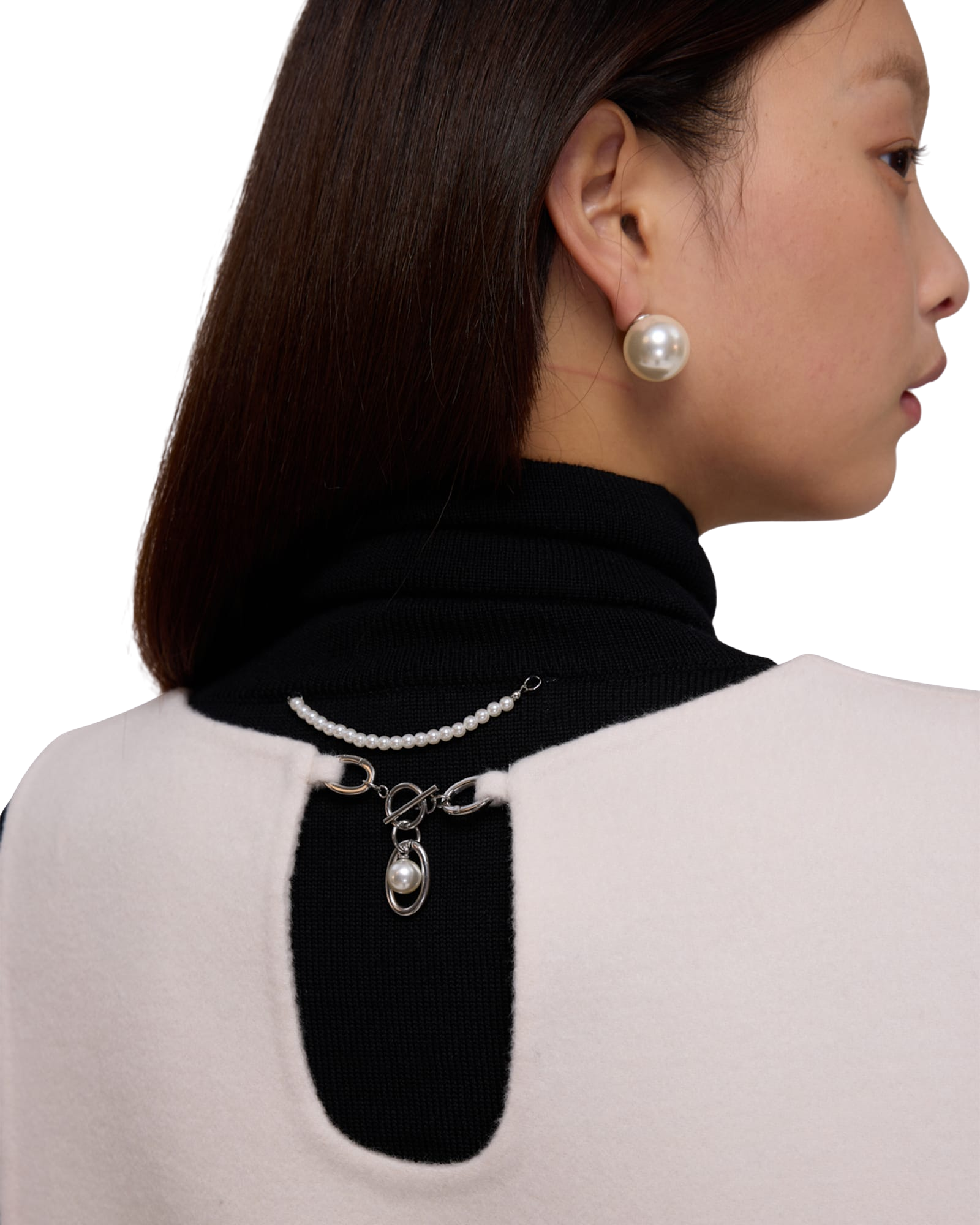 Kimhe Kim - Double Faced Chain Embellishment Sleeveless Vest (Cream) product image 9 | TRAB K-Fashion Australia