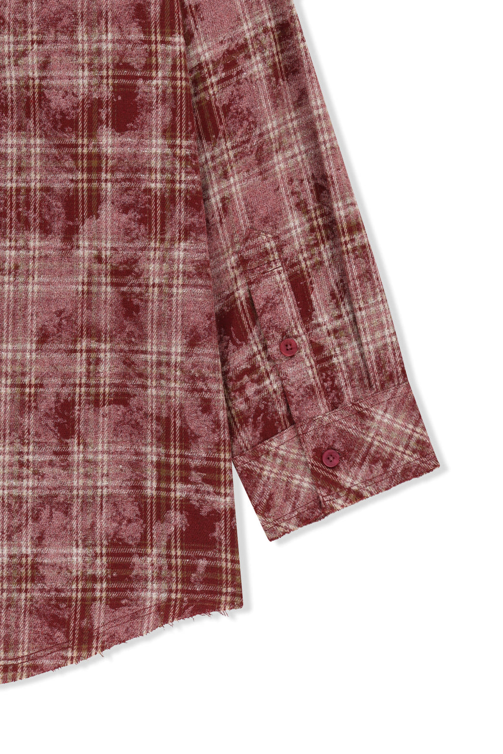 Matin Kim - Raw Cut Check Hooded Shirt (Red) product image 6 | TRAB K-Fashion Australia