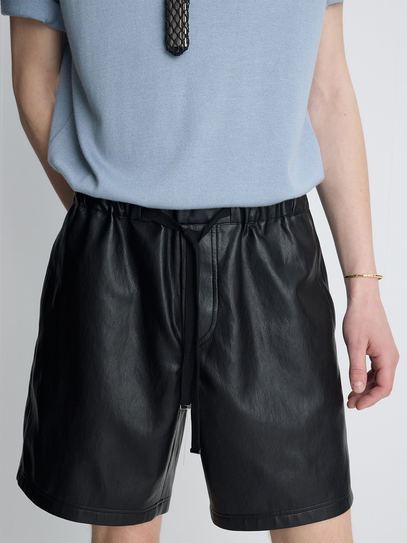 Tonywack - Faux Leather Lounge Shorts (Black) product image 6 | TRAB K-Fashion Australia