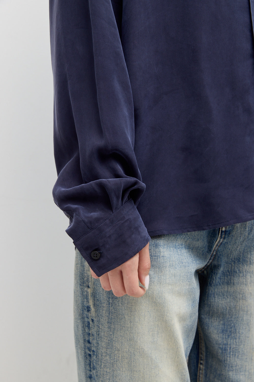 Hatchingroom - Drape Shirt (Dark Blue) product image 10 | TRAB K-Fashion Australia