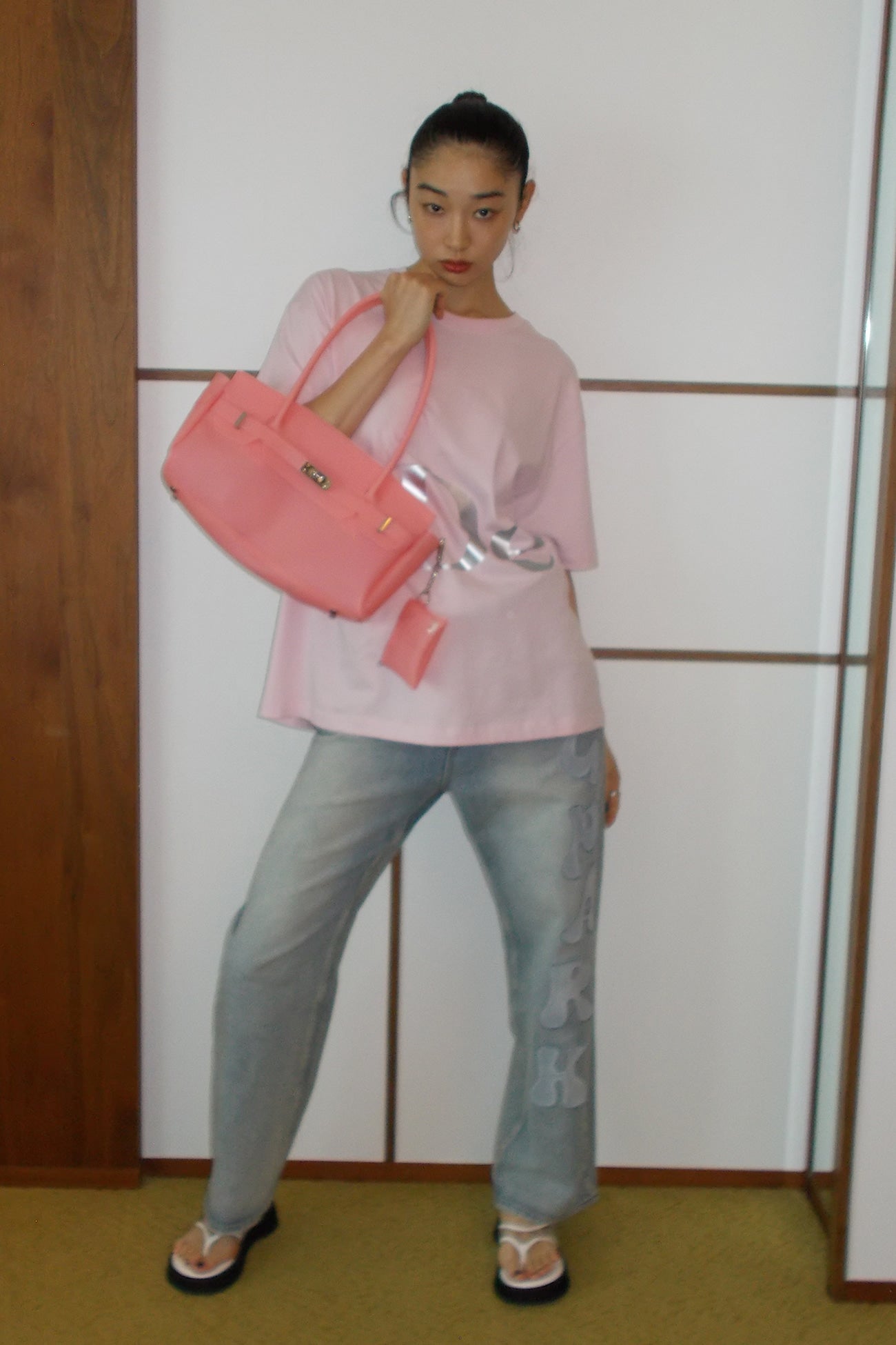 Deinet - Silver Logo T-Shirt (Light Pink) product image 9 | TRAB K-Fashion Australia