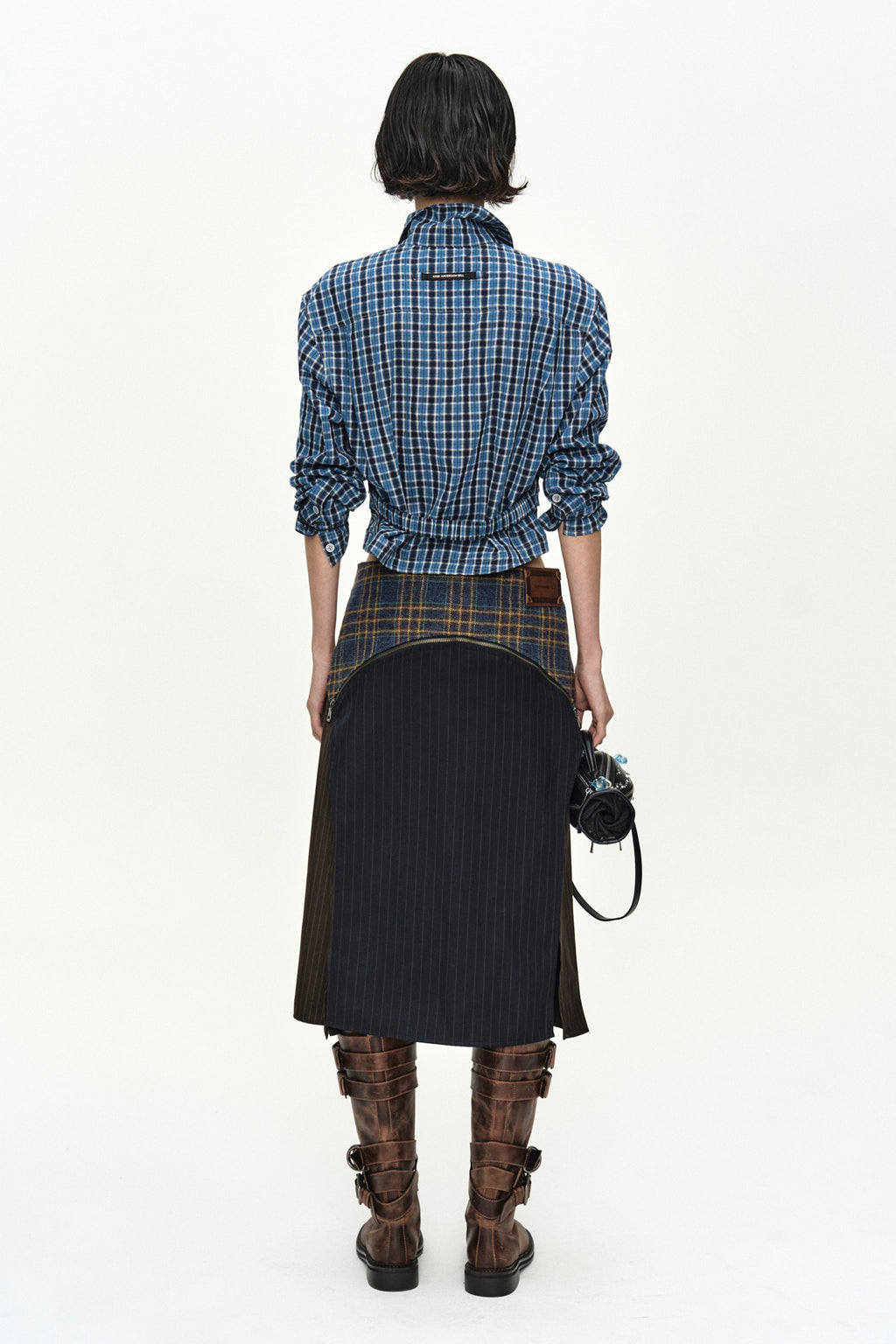 Andersson Bell - Check Curves Hem Shirt (Blue) product image 3 | TRAB K-Fashion Australia