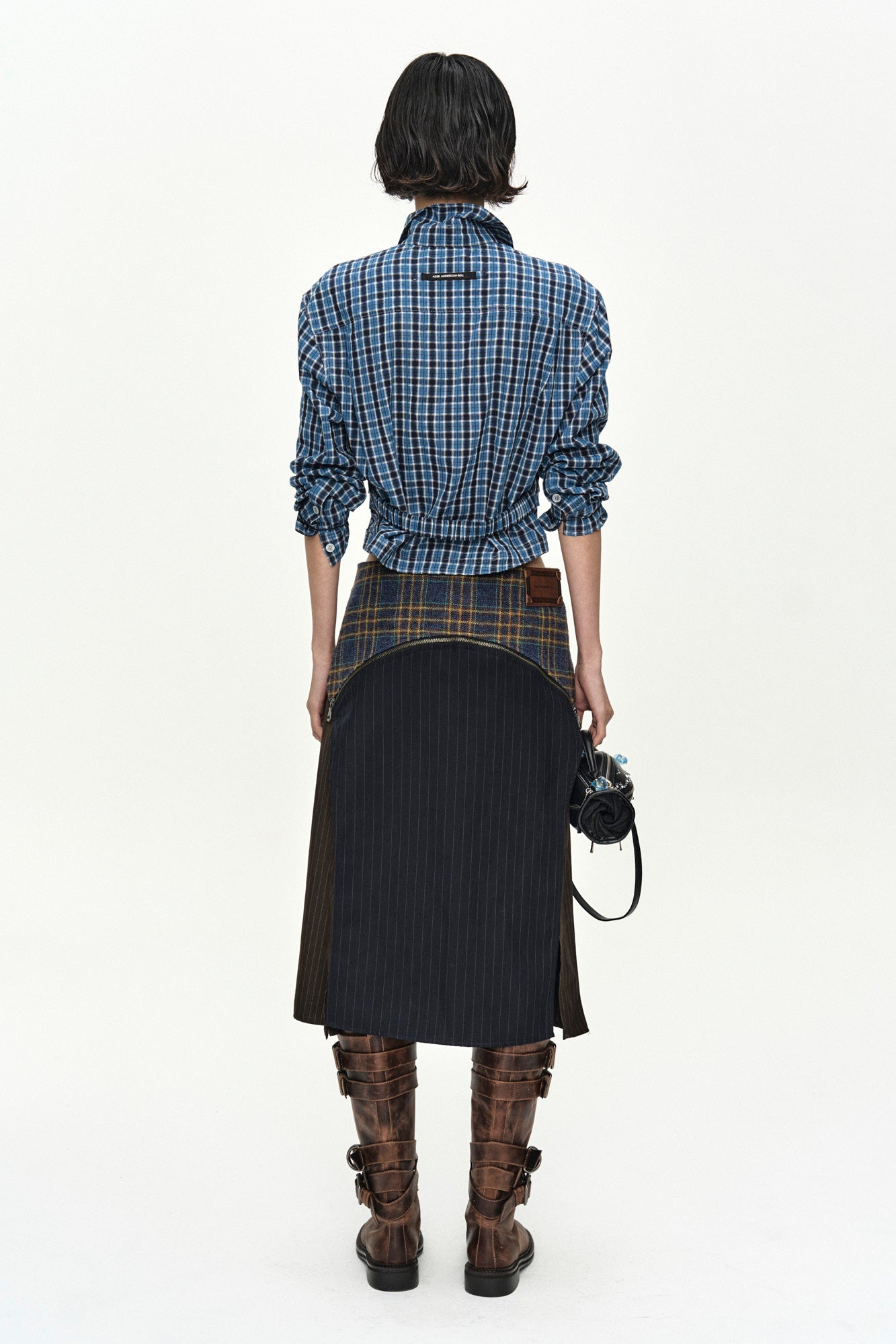 Andersson Bell - Check Curves Hem Shirt (Blue) product image 3 | TRAB K-Fashion Australia