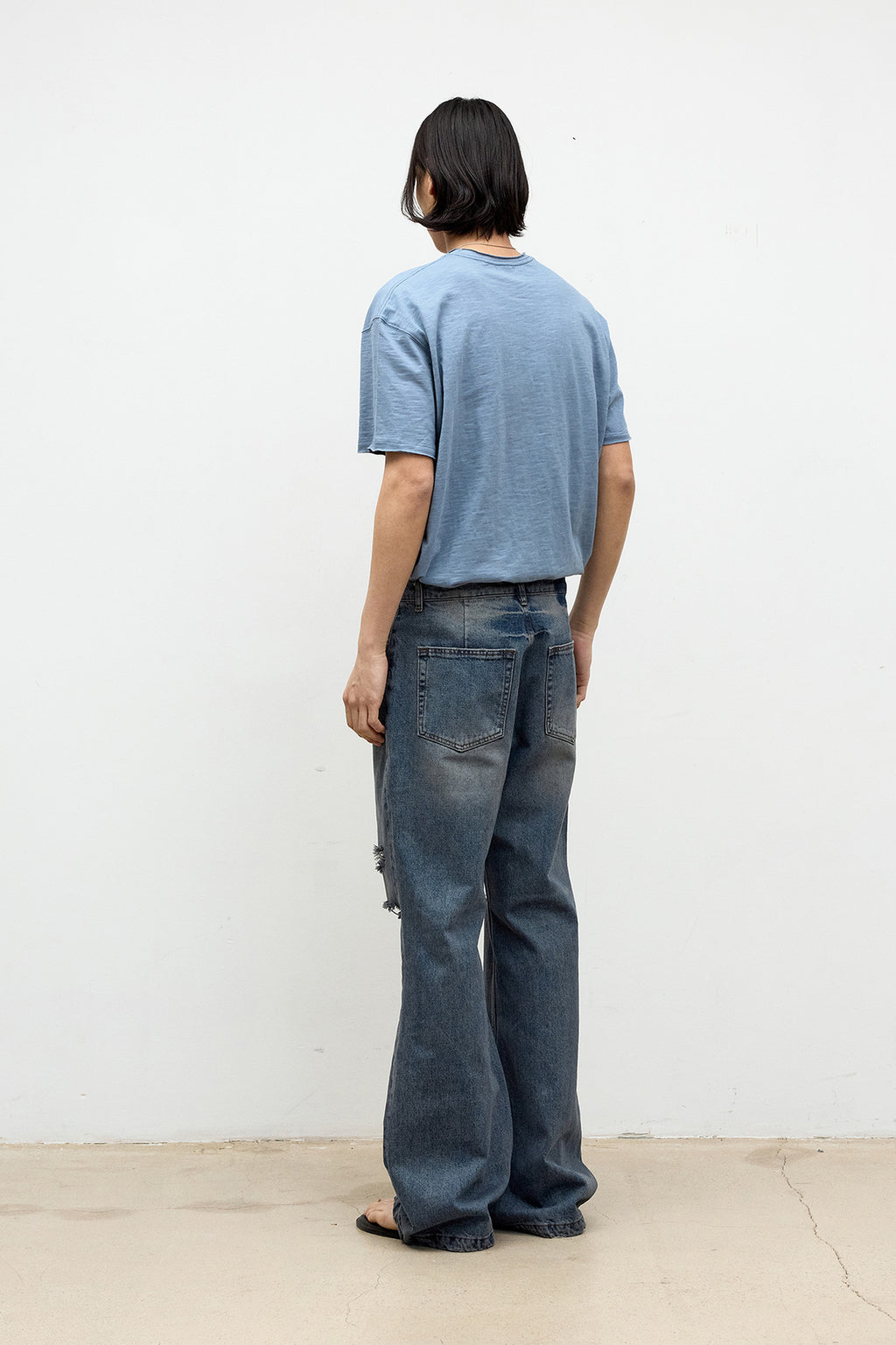 Coor - Low-Cut Cotton Slub T-Shirt (Airy Blue) product image 4 | TRAB K-Fashion Australia