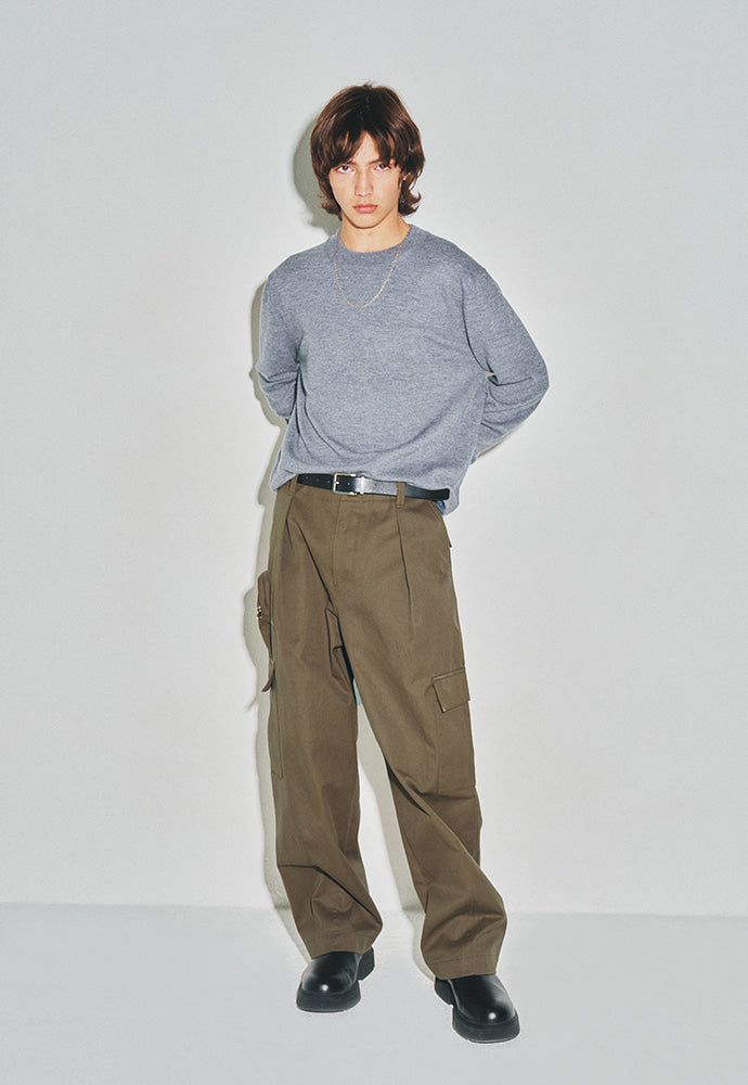 Tonywack - Super Fine Wool Cuffs Button Knit (Grey) product image 2 | TRAB K-Fashion Australia